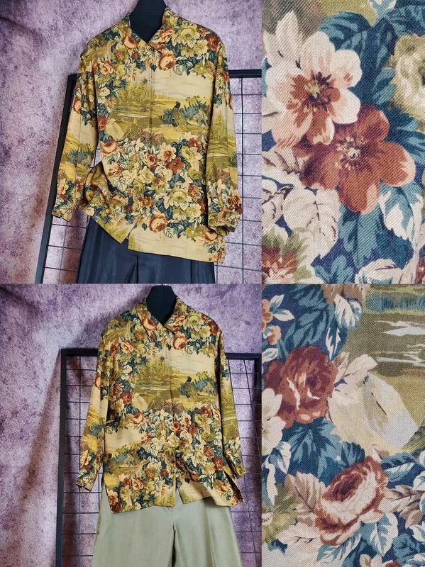Burberry Burberry Floral Pattern Long Sleeve Shirt for Women Size L / US 10 / IT 46 - 1 Thumbnail