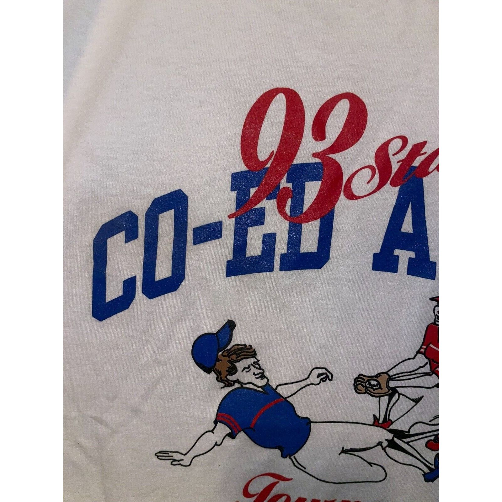 Jerzees Vintage Co-Ed Shirt Coed ABC State Tourney Graphic Tee 90s Size US L / EU 52-54 / 3 - 4 Thumbnail