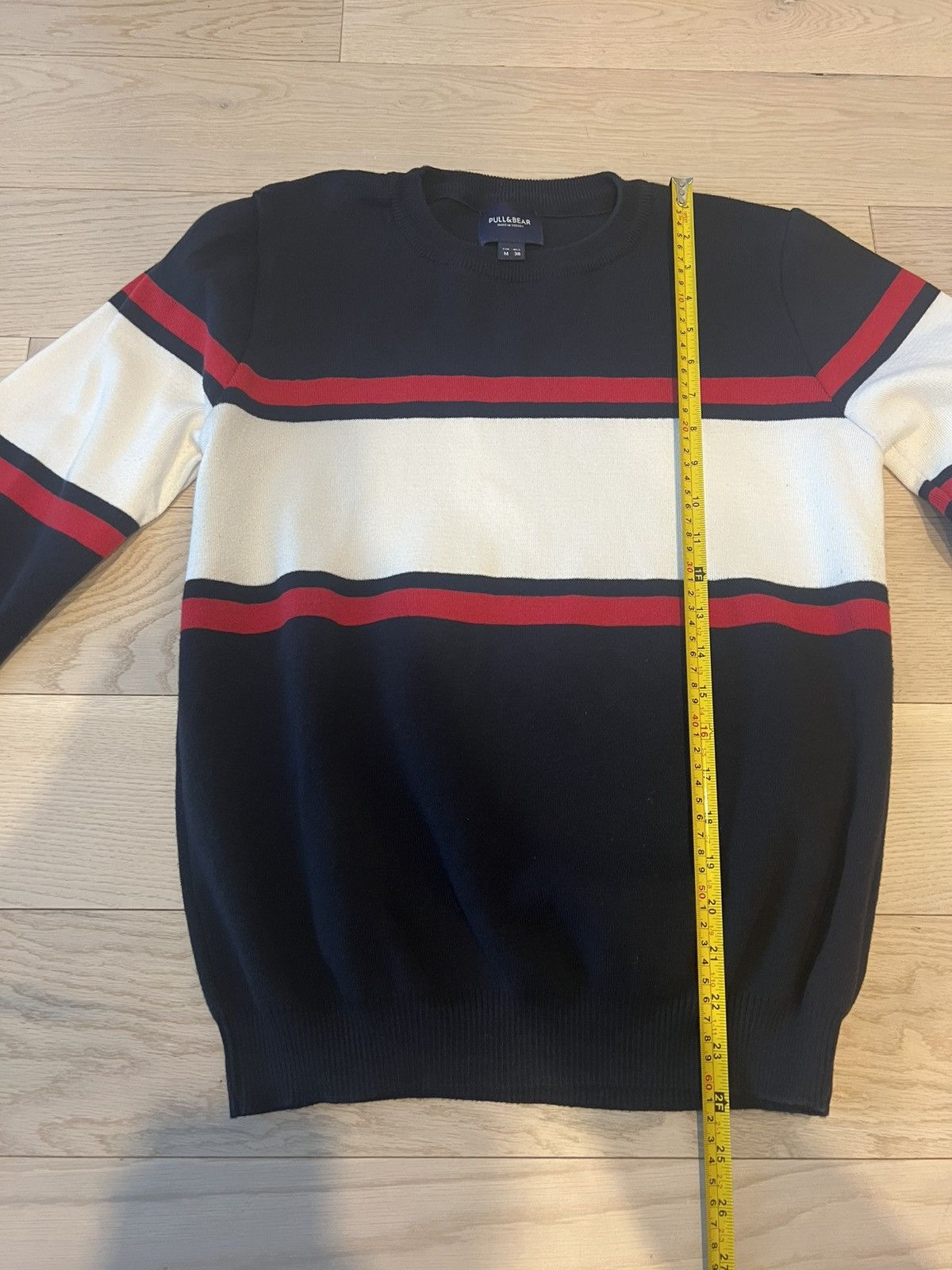 Pull & Bear Pull & Bear Navy, Red & White Striped Sweater – Size M Size US M / EU 48-50 / 2 - 4 Thumbnail