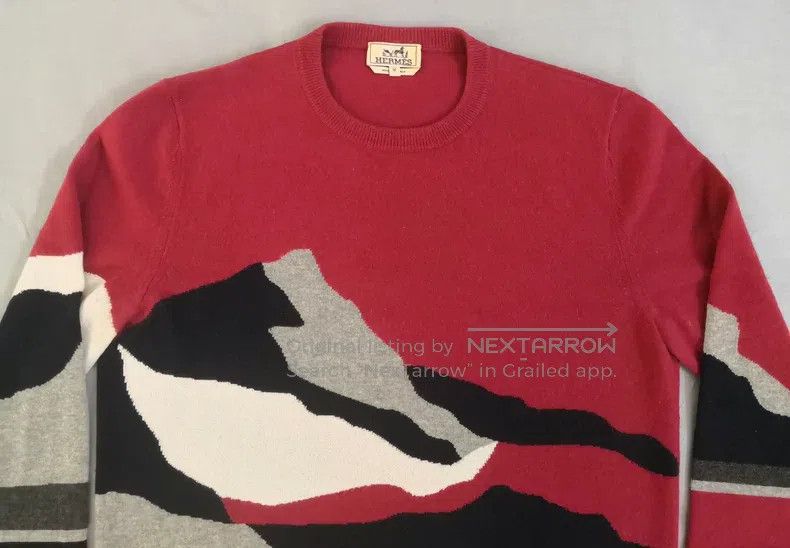 Hermes Hermes Cashmere sweater knit, autumn mountains pattern, st Size US M / EU 48-50 / 2 - 2 Thumbnail
