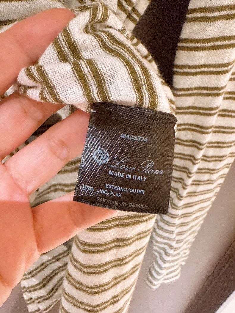 Loro Piana LORO PIANA Stripe linen knit long sleeves Size L / US 10 / IT 46 - 8 Thumbnail