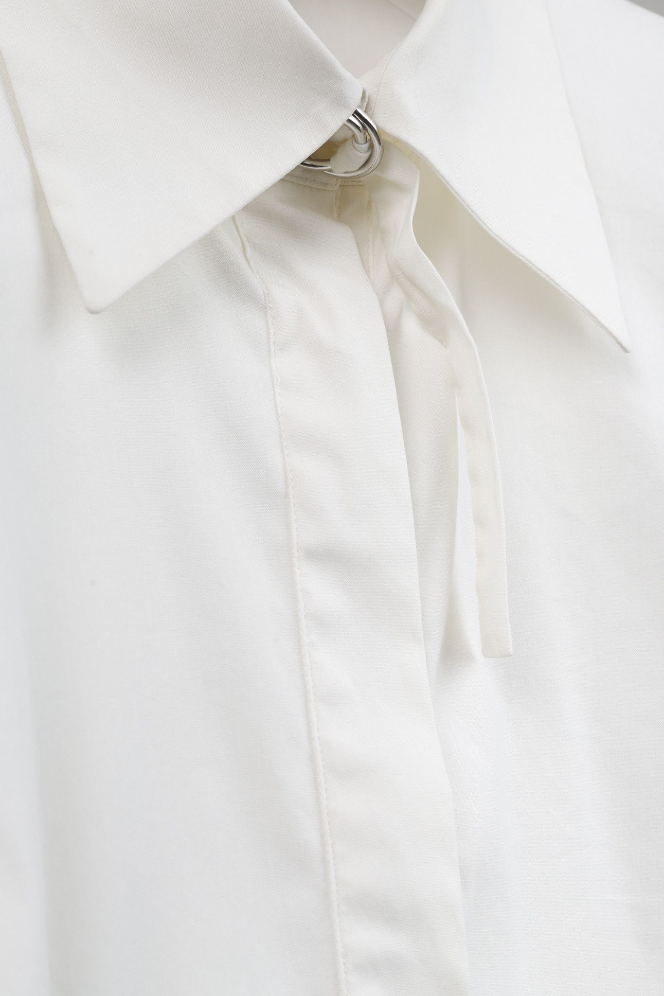 Akris Akris White Zippered Shirt with Belted Collar and Cuffs Size L / US 10 / IT 46 - 7 Thumbnail