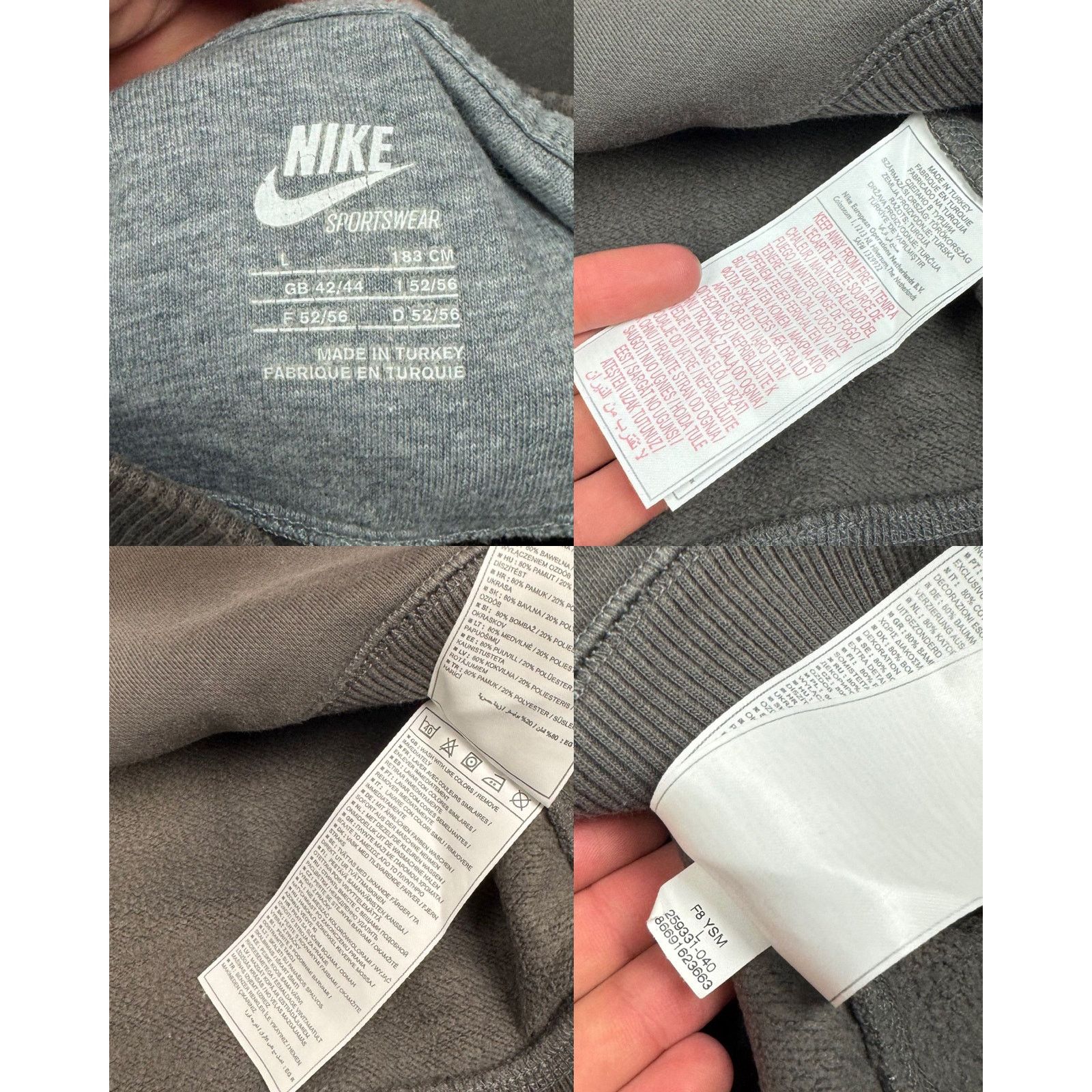 Nike Nike Sportswear Men's Brown Spellout Pullover Sweatshirt L Size US L / EU 52-54 / 3 - 3 Thumbnail