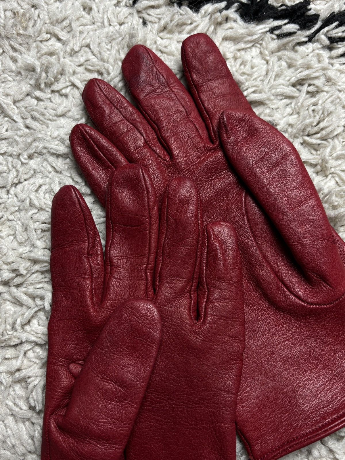 Burberry Burberry London Red Leather Vintage Gloves Size ONE SIZE - 4 Thumbnail