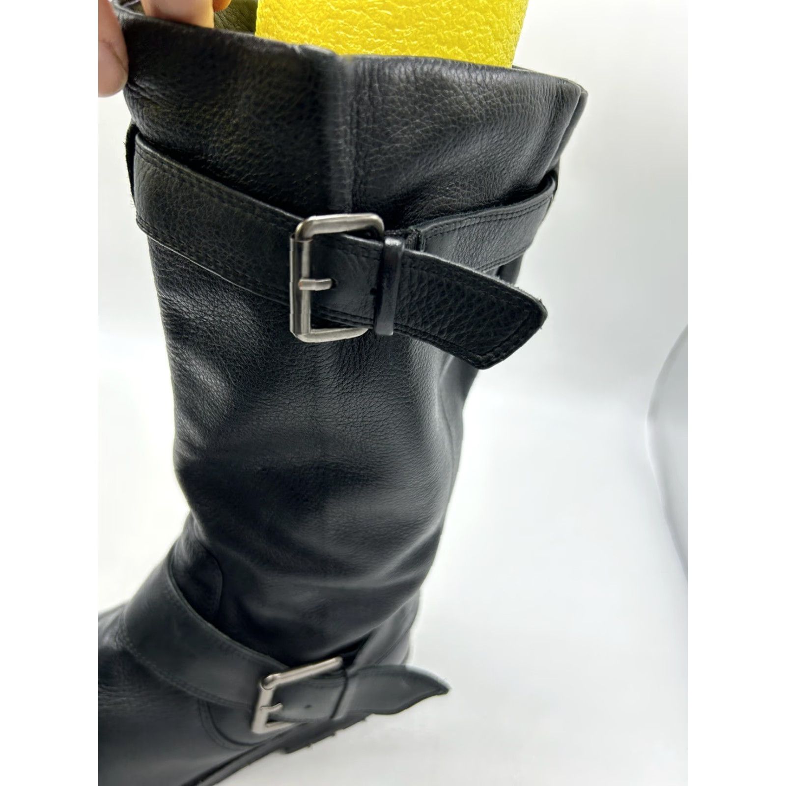 Vintage Gentle Souls Boots Womens 8 M Riding Buckle Moto Black Leather Soft Buttery Read Size US 8 / IT 38 - 7 Thumbnail