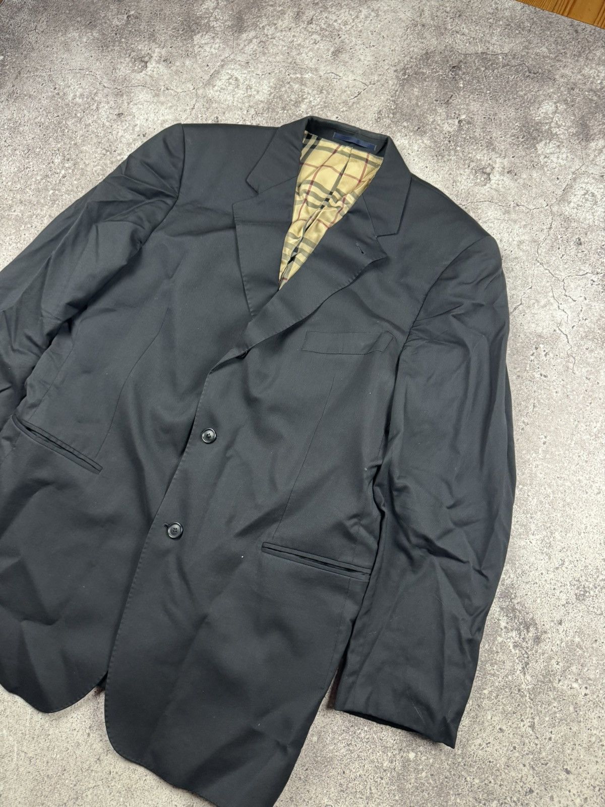Burberry Burberry Nova Check Luxury Navy Golden Buttons Blazer Jacket Size 44R - 2 Thumbnail