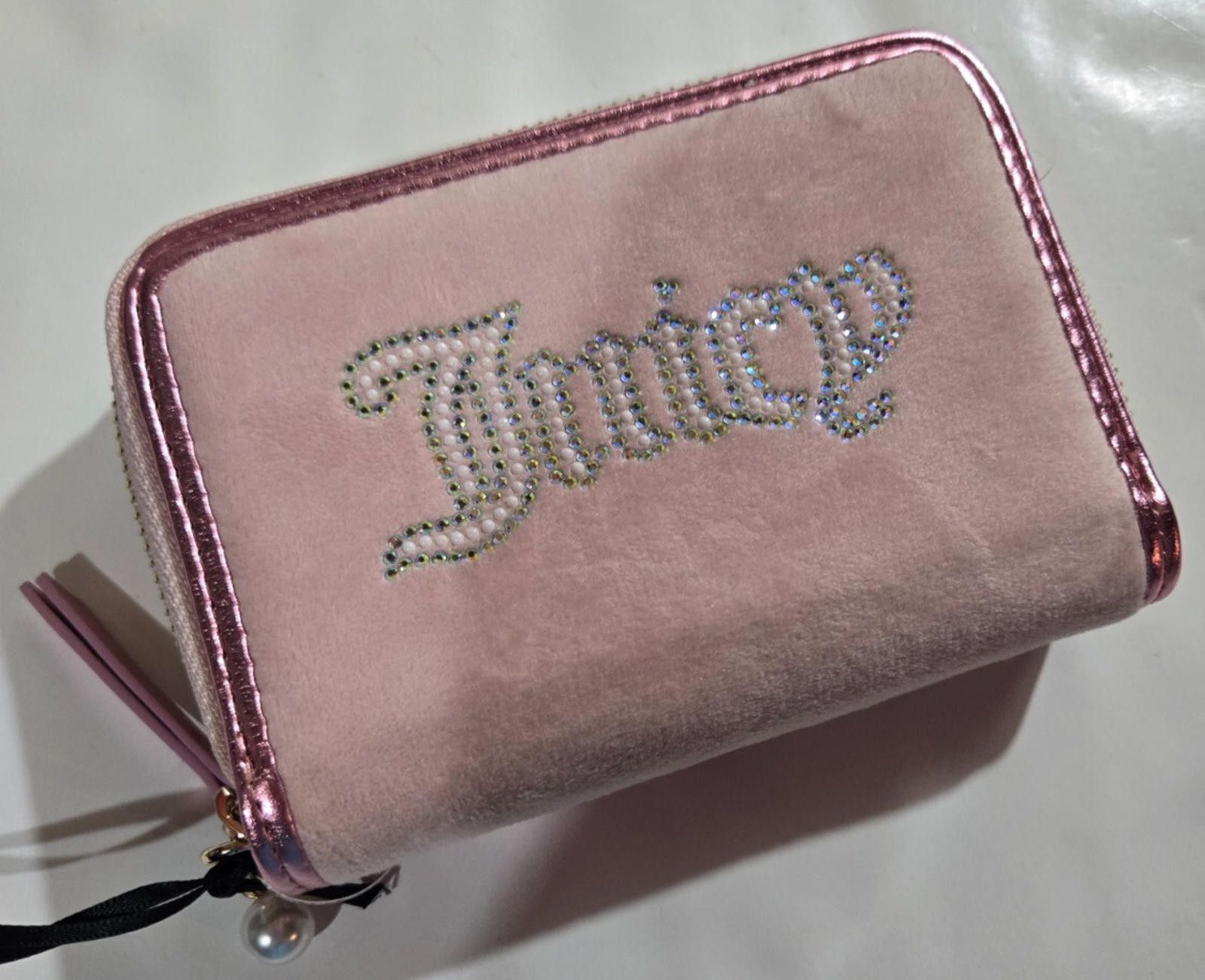 Juicy Couture Jeans Juicy Couture Velour Wallet Diamond Stones Double Zip NWT Size ONE SIZE - 1 Thumbnail
