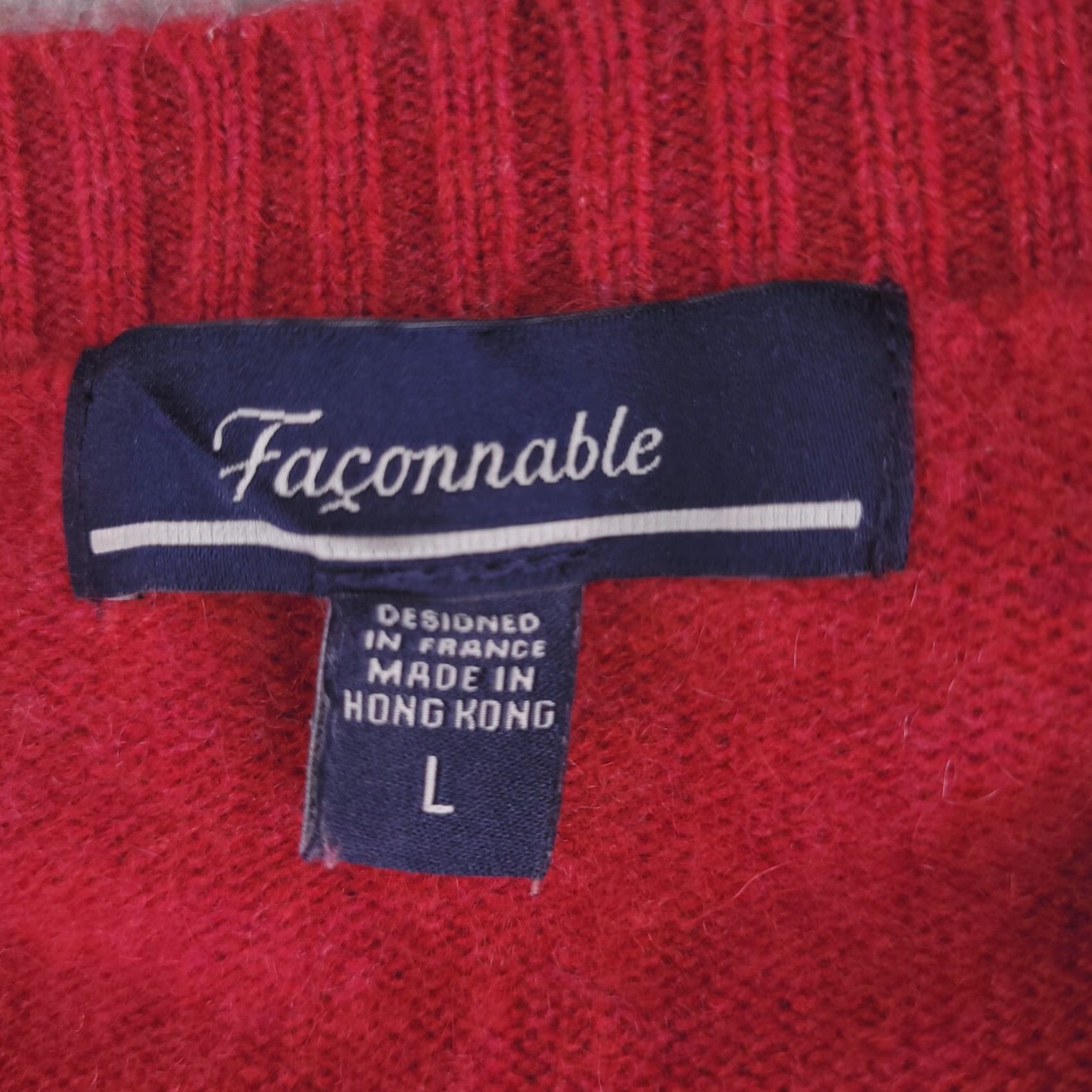 Faconnable Facconable Sweater Mens Red L 100% Cashmere Crewneck Long Sleeve Pullover Size US L / EU 52-54 / 3 - 2 Thumbnail