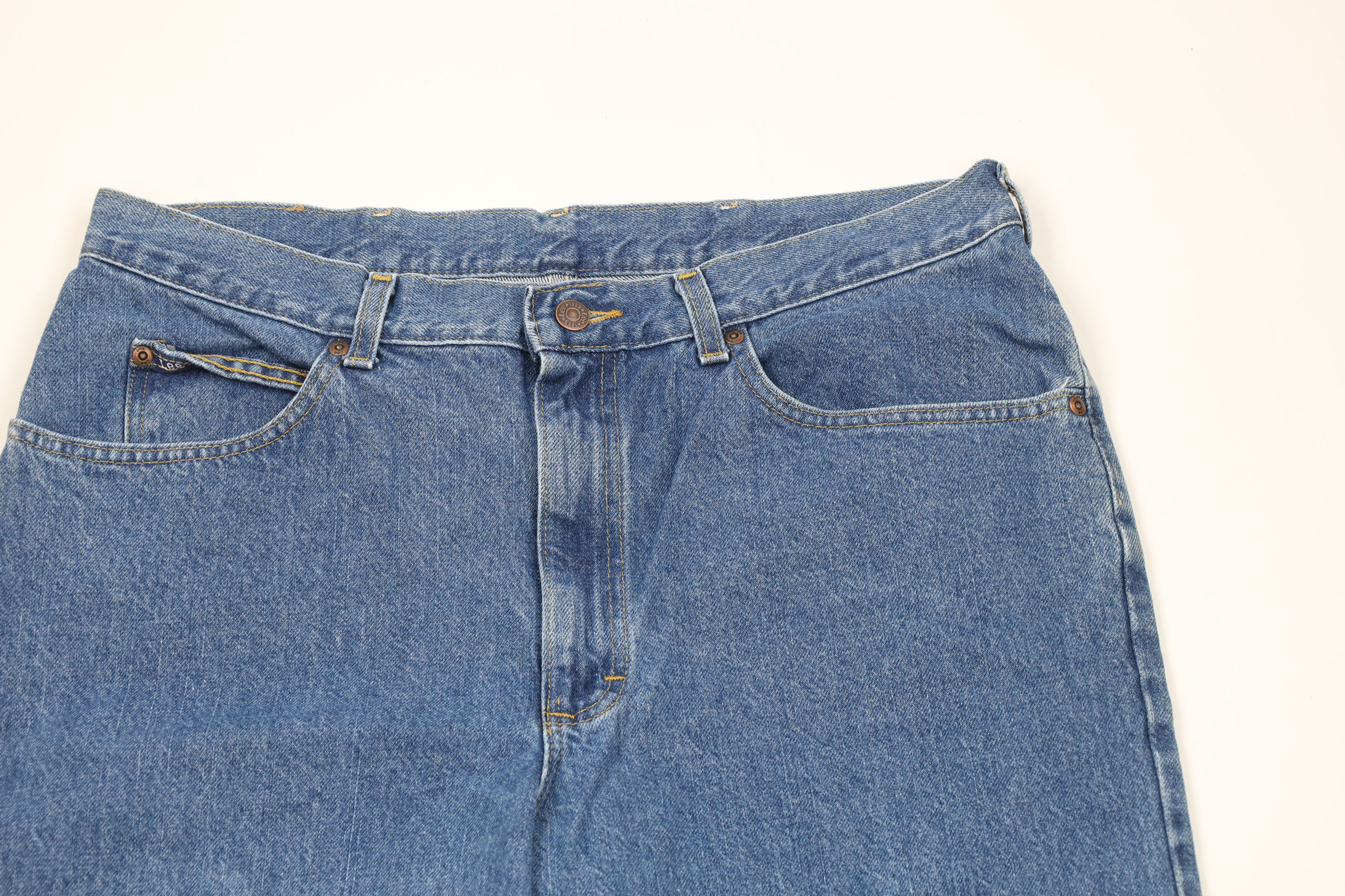 Lee × Vintage Vintage 90s Lee Straight Leg Denim Jeans Blue Cotton Size US 38 / EU 54 - 2 Thumbnail
