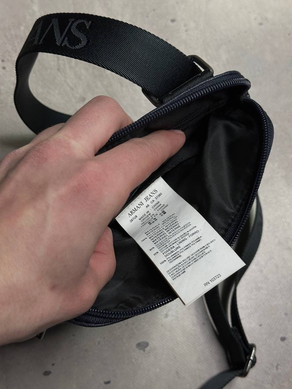 Emporio Armani Armani Jeans Blue Crossbody Shoulder Bag Logo Strap Y2K Size ONE SIZE - 6 Thumbnail