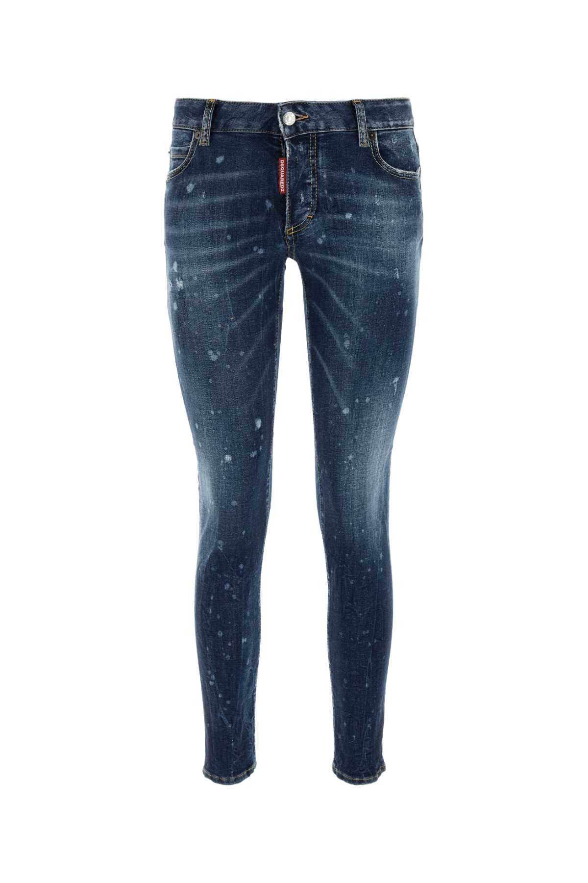 image of Dsquared2 Stretch Denim Jennifer Jeans in Blue, Women's (Size 24)
