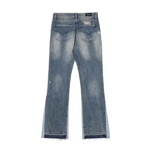 Other High Street Retro Ink Splash Patchwork Ripped Jeans Size US 32 / EU 48 - 4 Thumbnail