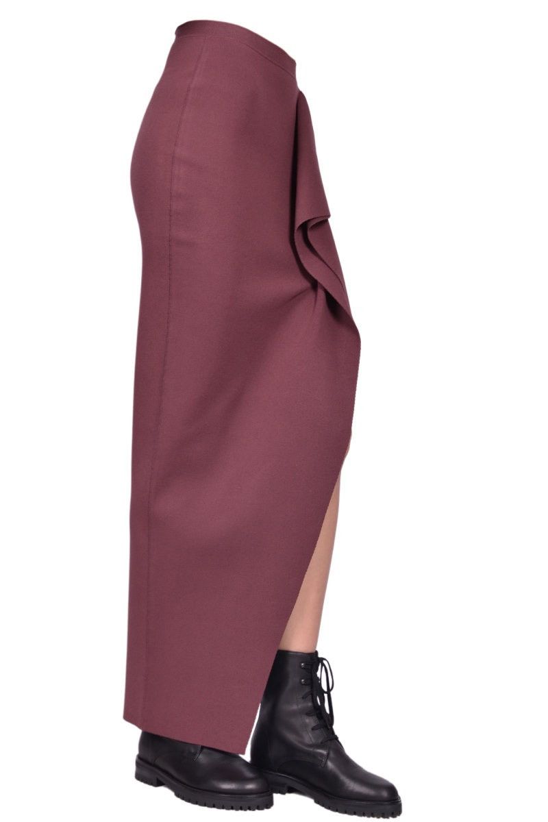 Rick Owens Last Size Rick Owens Draped Detail Burgundy Maxi Skirt Size 28" / US 6 / IT 42 - 5 Thumbnail