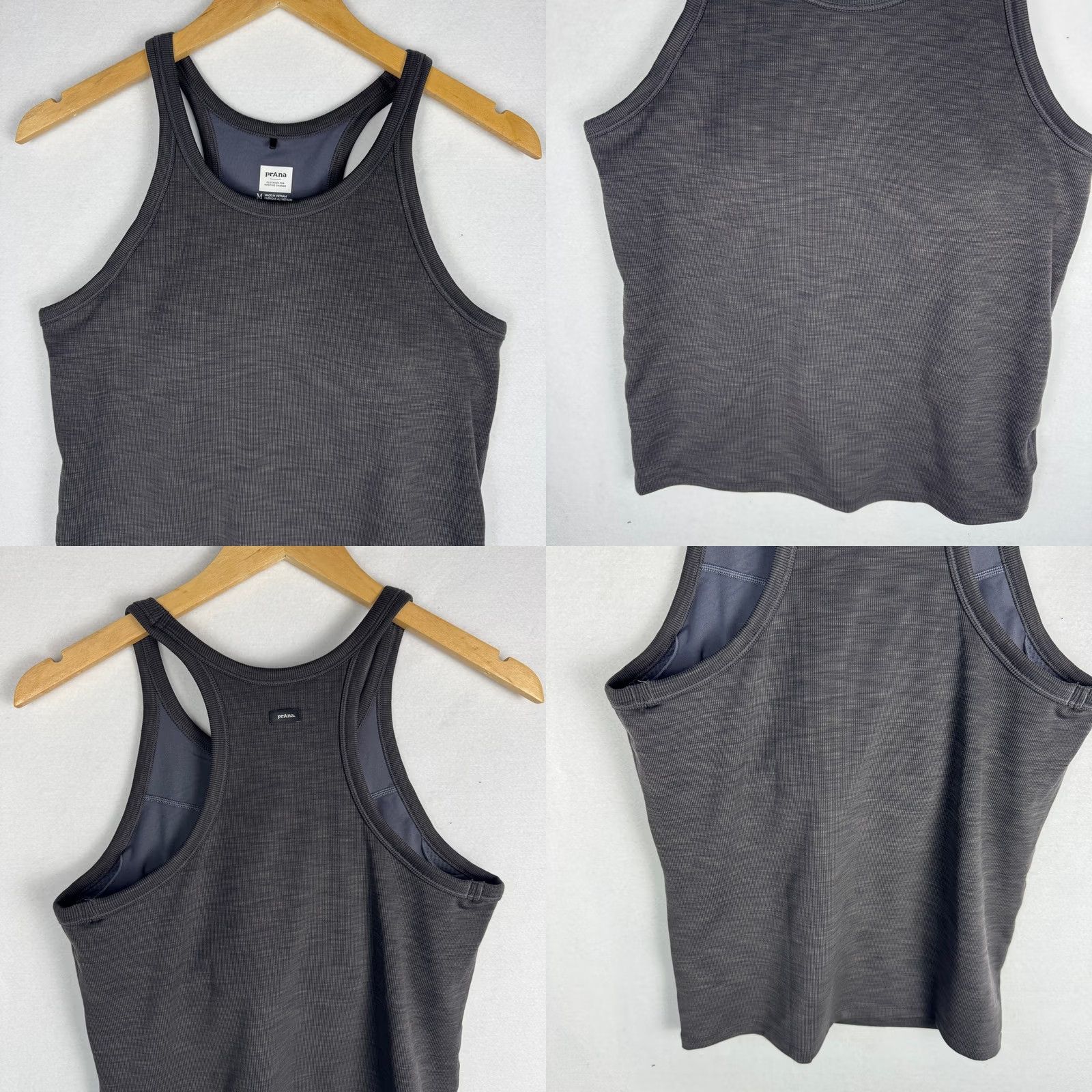 Prana prAna Women Charcoal Gray Space Dye High Neck Racerback Performance Tank Top M Size M / US 6-8 / IT 42-44 - 8 Thumbnail