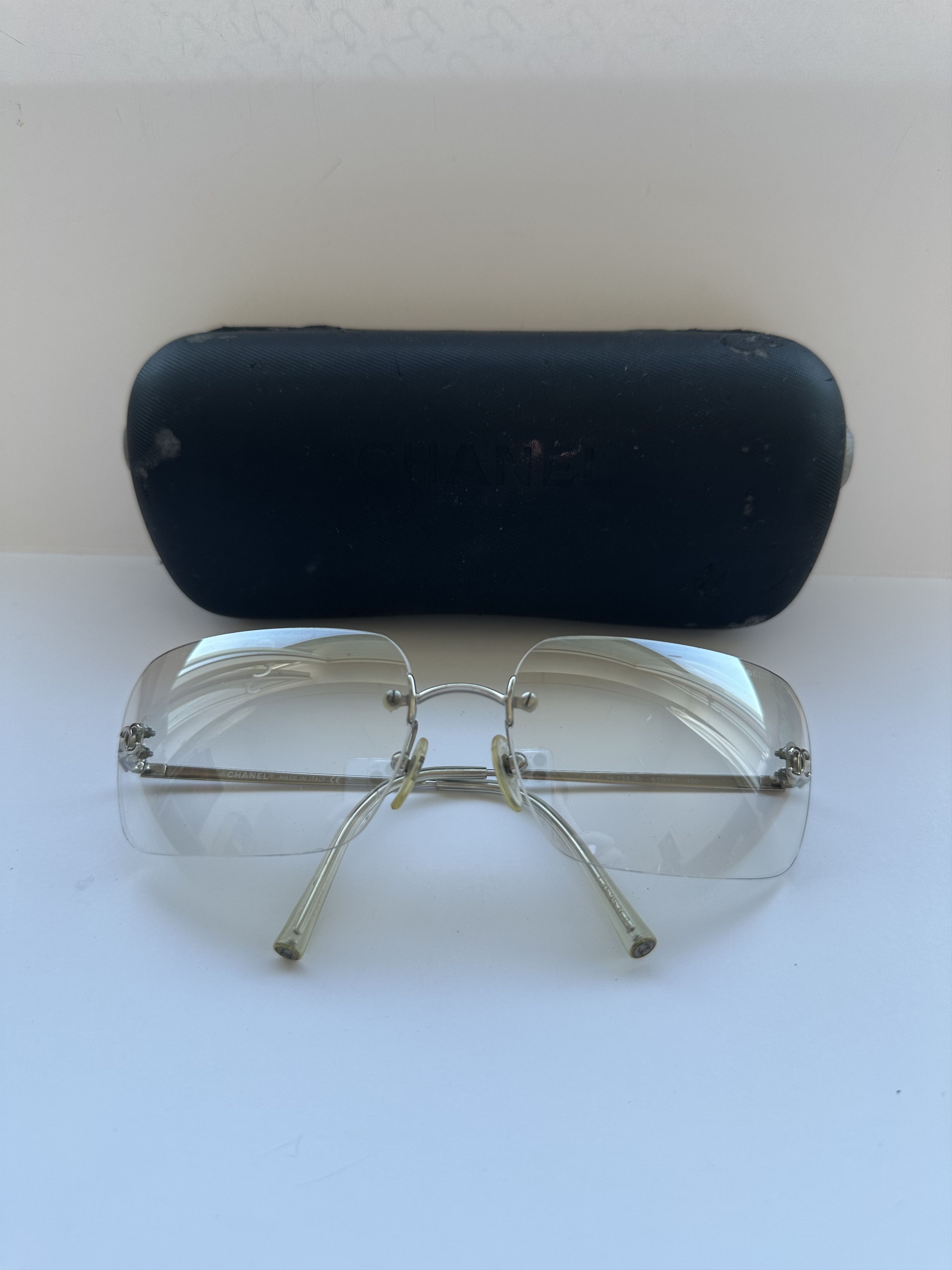 Chanel Vintage Chanel 4017 CC Logo Rimless Glasses Silver 0 Size ONE SIZE - 3 Thumbnail