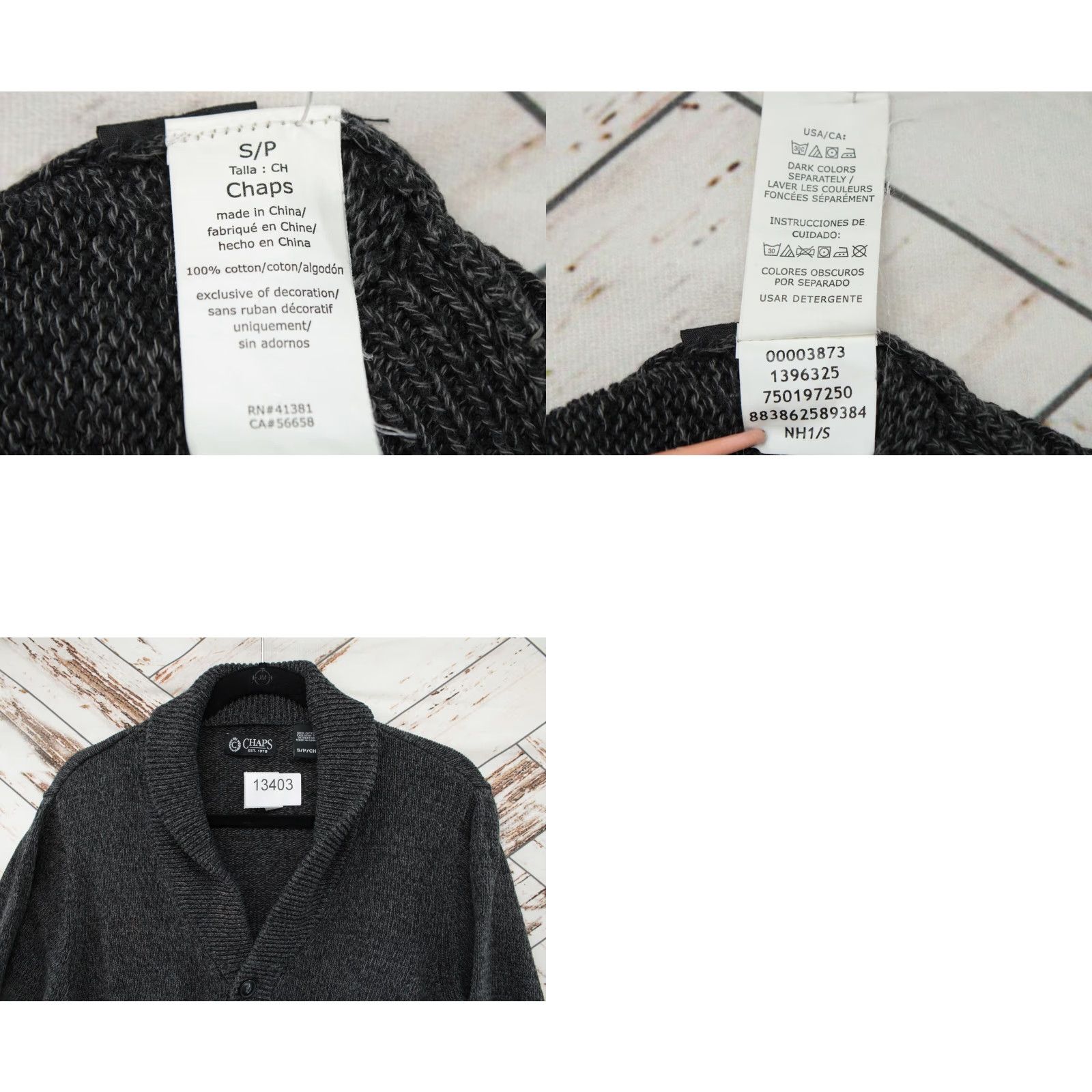 Chaps Chaps Cardigan Sweater Men's Small Gray Long Sleeve V-Neck Button Up Cozy Casual Size US S / EU 44-46 / 1 - 8 Thumbnail