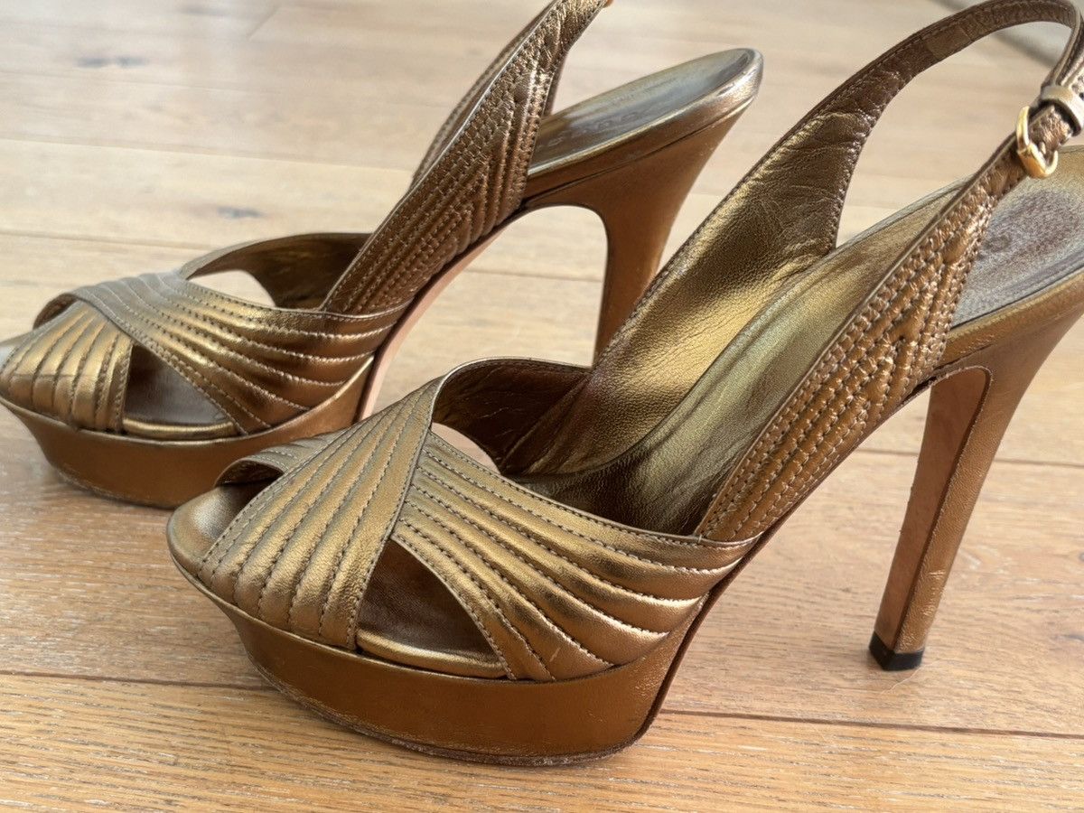 Gucci Vintage Gucci Gold Heels Size US 8 / IT 38 - 1 Thumbnail