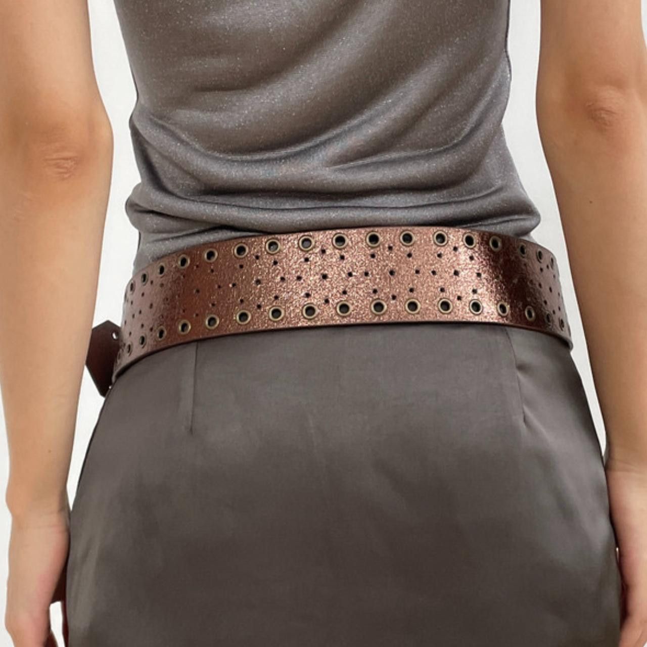 Japanese Brand Y2K Metallic Chunky Oversized Buckle Boho Belt OS Size ONE SIZE - 4 Thumbnail