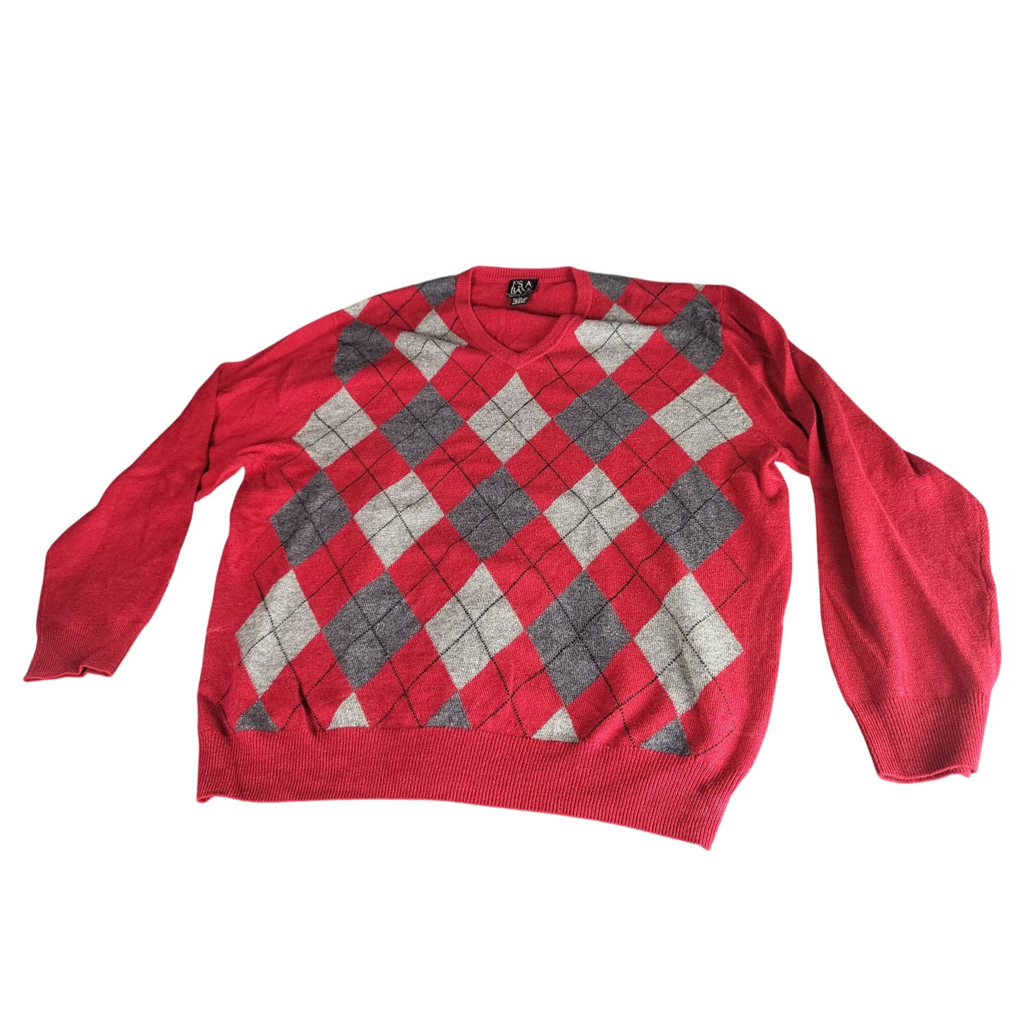Jos. A. Bank Jos. A Bank Lambswool Blend Argyle Crewneck Sweater Mens L R Size US L / EU 52-54 / 3 - 1 Thumbnail