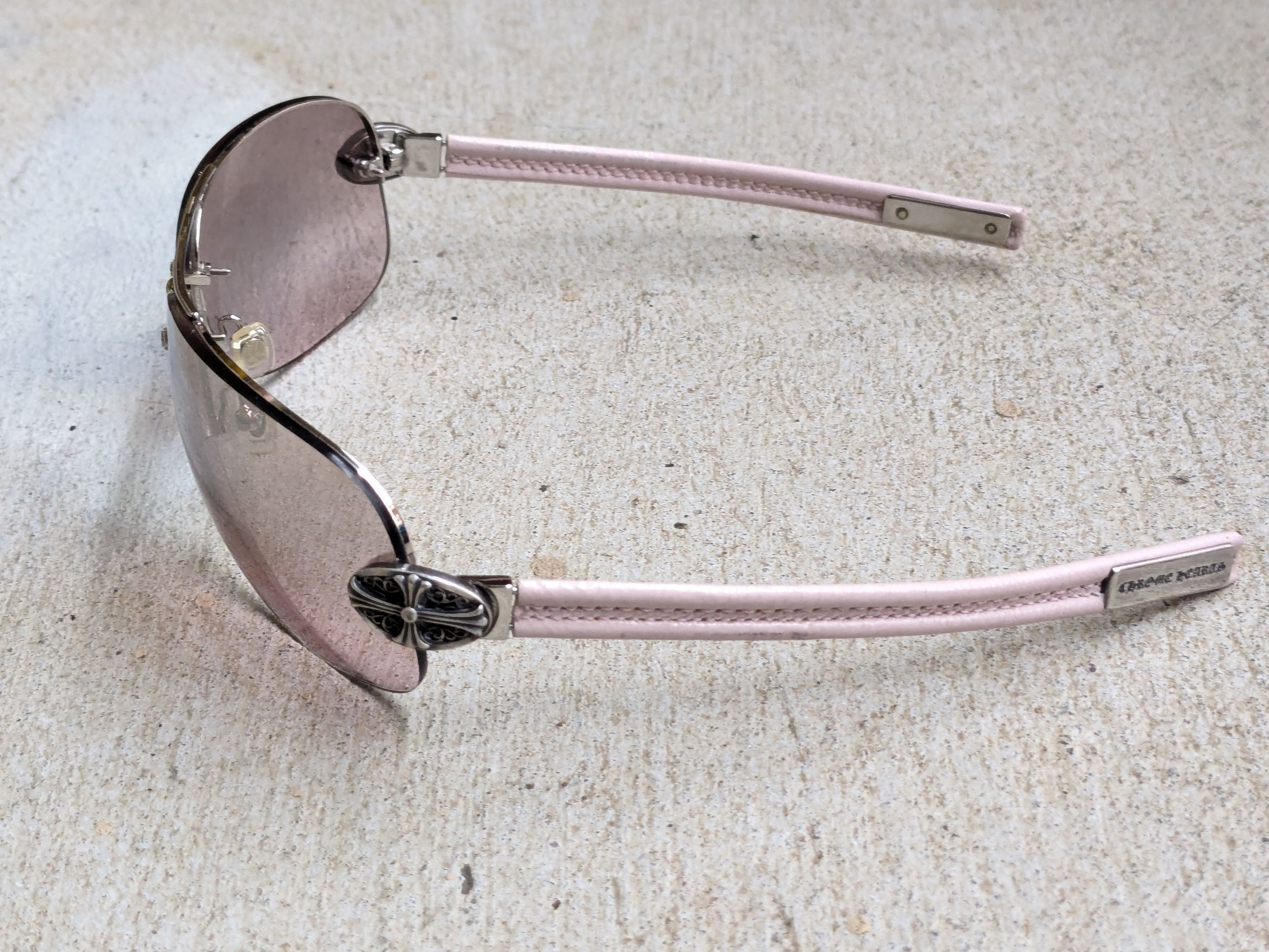 Chrome Hearts Chrome Hearts Classic Oval Sunglasses Pink Leather Sterling Size ONE SIZE - 5 Thumbnail