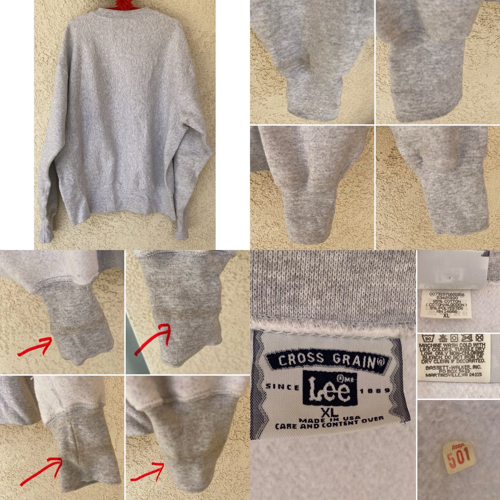 Lee VINTAGE Juilliard Sweatshirt XL Lee Gray 90s Y2K Crewneck USA Mens Size US XL / EU 56 / 4 - 9 Thumbnail