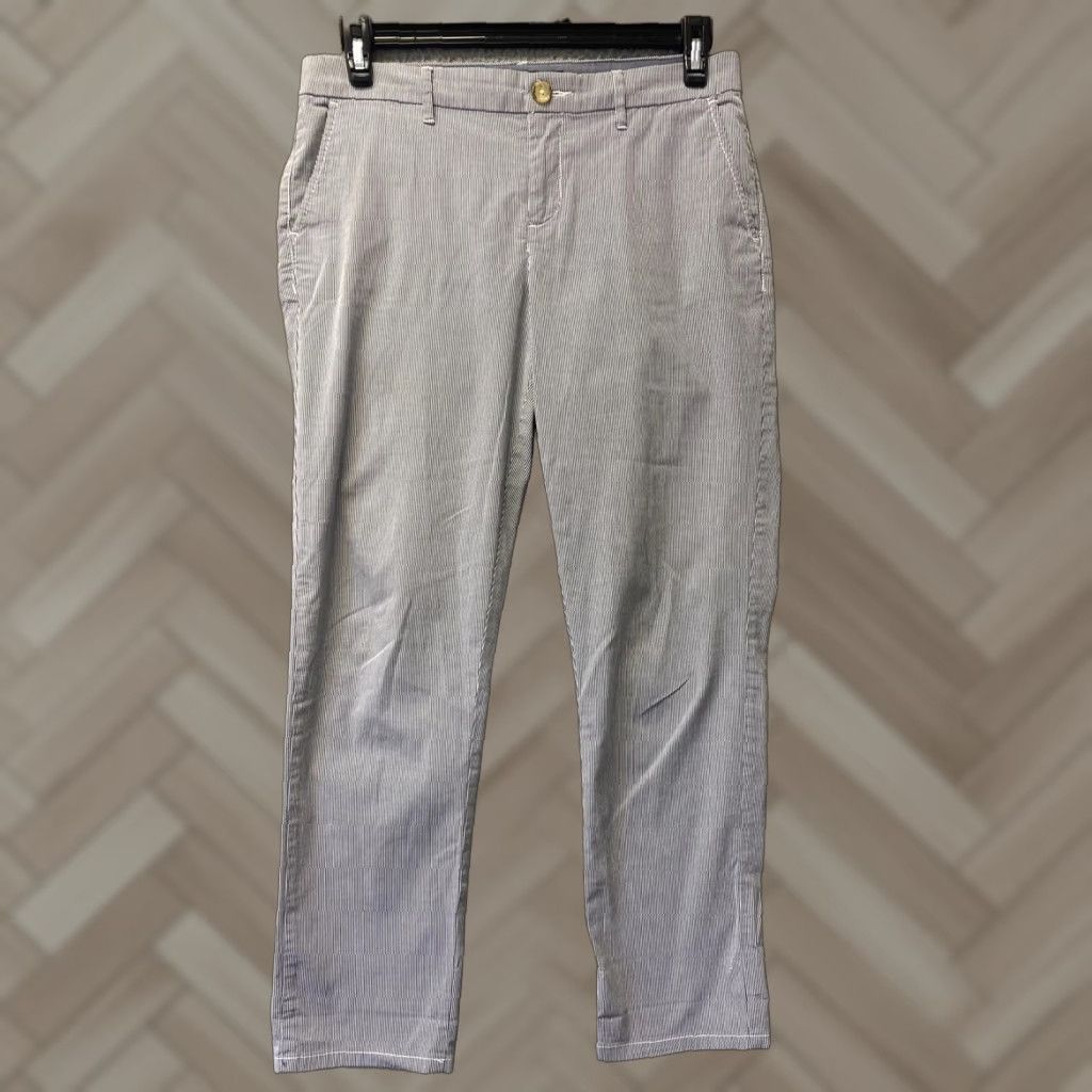 Tommy Hilfiger Tommy Hilfiger Pants Women Size 8 Gray Striped Crop 30in Inseam Casual Party Travel Womens Size 30" / US 8 / IT 44 - 1 Thumbnail
