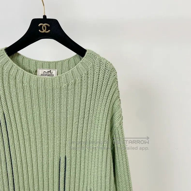 Hermes Hermes Green Knit Sweater Size US XL / EU 56 / 4 - 4 Thumbnail