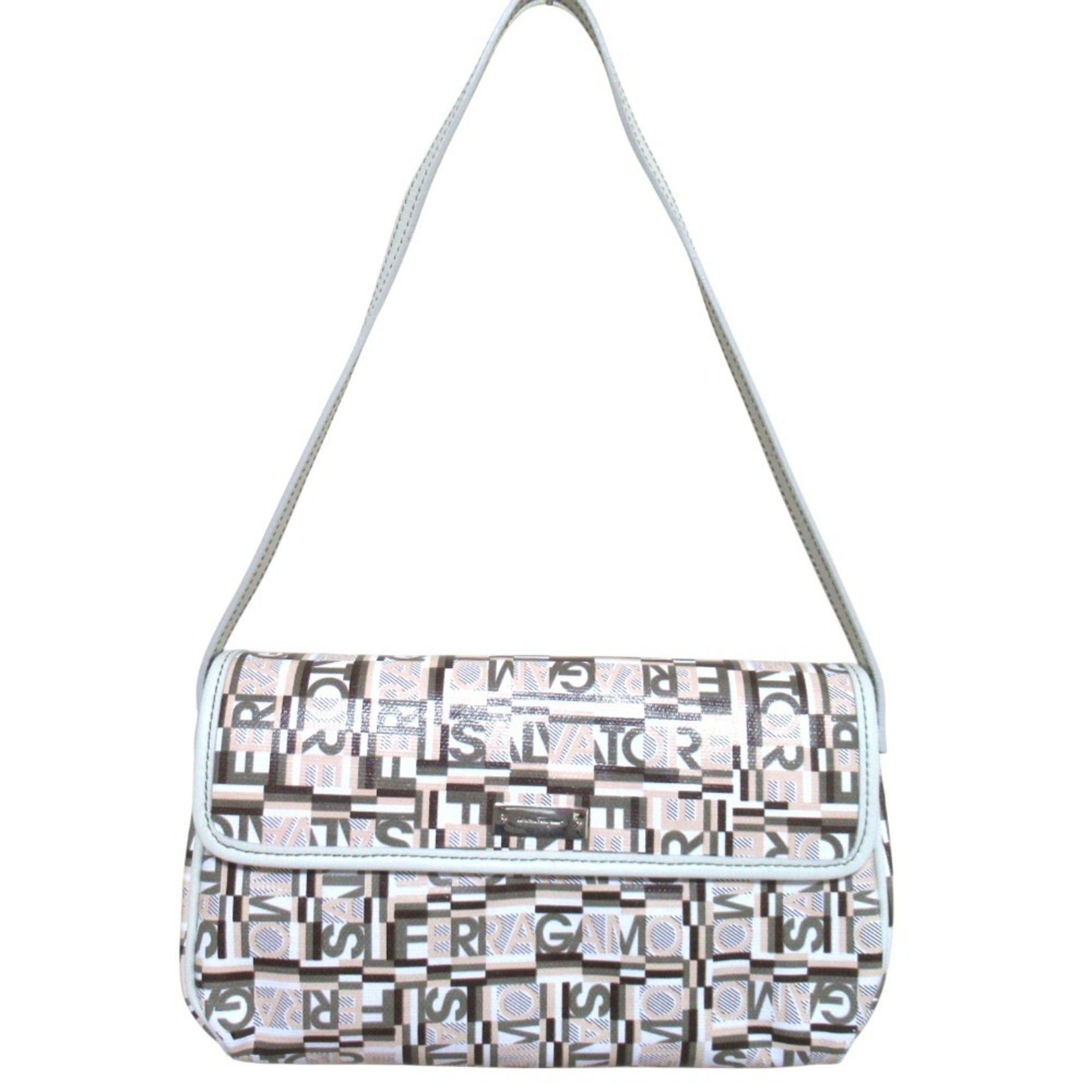 Salvatore Ferragamo Salvatore Ferragamo logo print flap one-shoulder bag, multicolor, women's. Size ONE SIZE - 1 Thumbnail