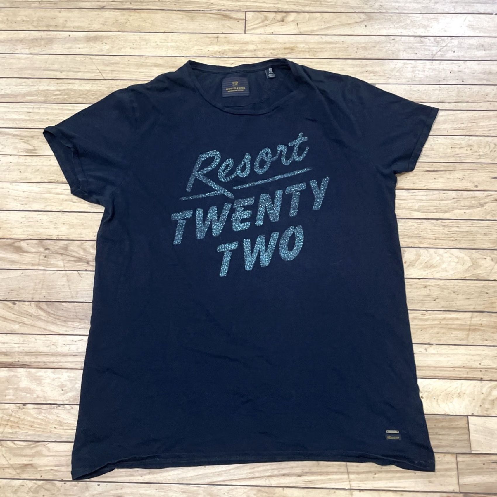 Scotch & Soda Scotch & Soda Resort Twenty Two Shirt Unisex Adults 2XL Black Blue Beach Comfort Crew Neck Sleeveless Jersey T-Shirt Size US XXL / EU 58 / 5 - 2 Thumbnail