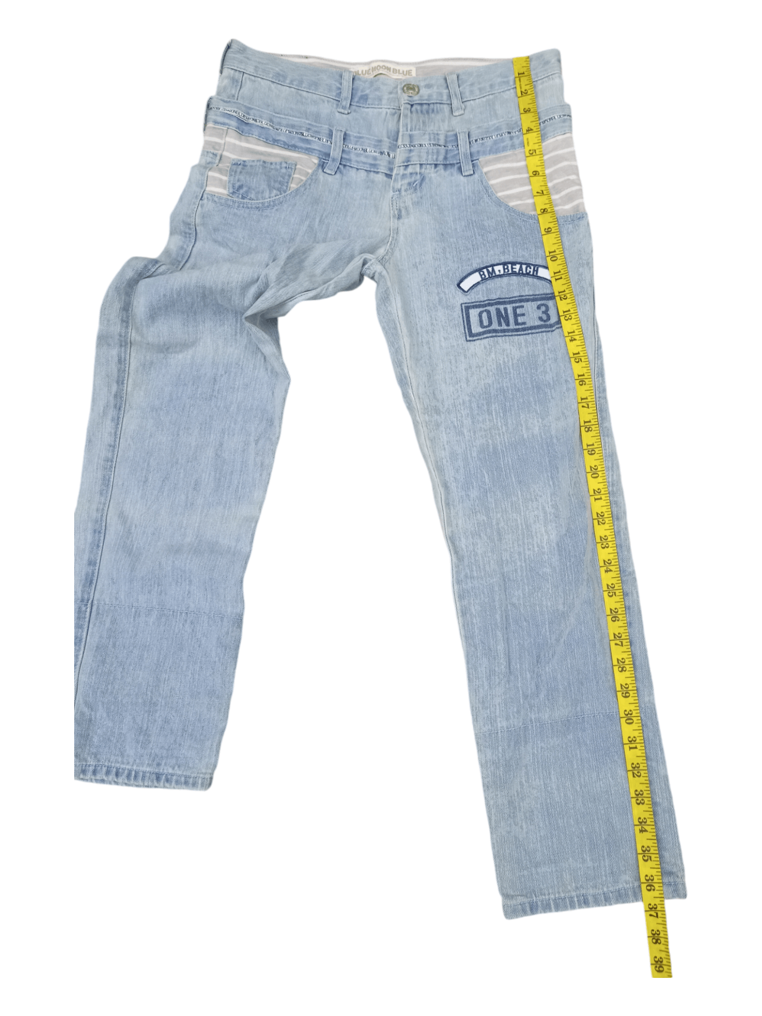 Japanese Brand Blue Moon Blue Big Blowout Patched Japanese Jeans Size US 30 / EU 46 - 19 Thumbnail