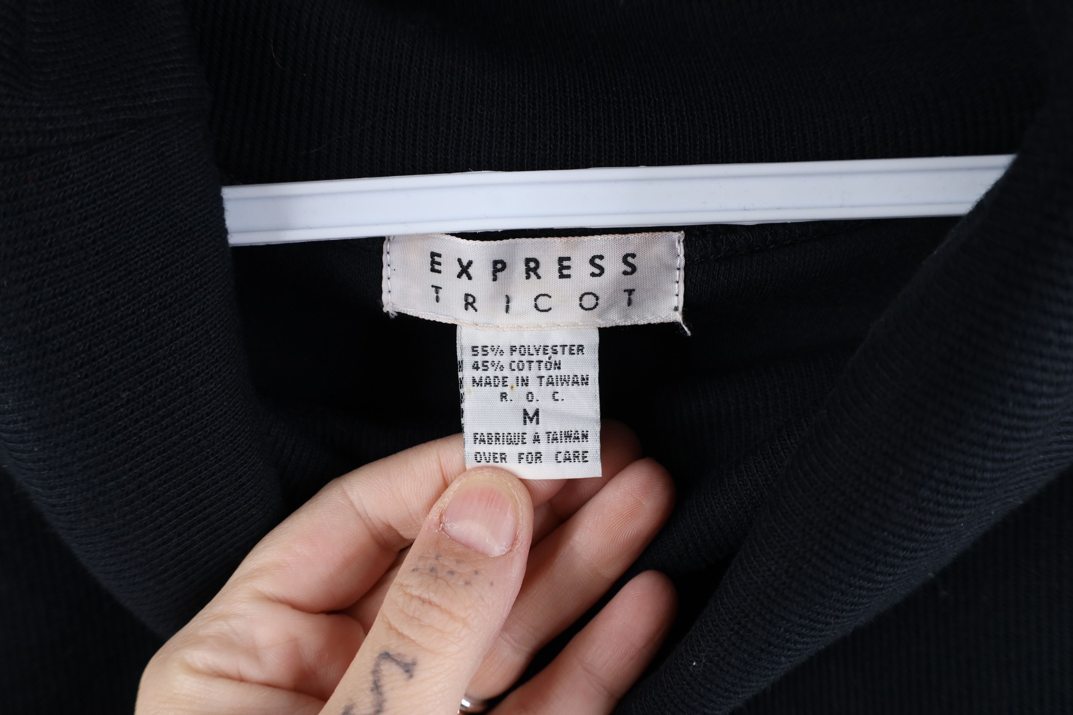 Express × Vintage Vintage 90s Express Thermal Ribbed Knit Turtleneck T-Shirt Size M / US 6-8 / IT 42-44 - 6 Thumbnail