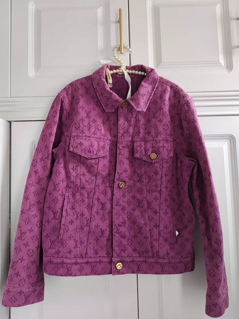 Louis Vuitton Purple presbyopic full logo denim jacket