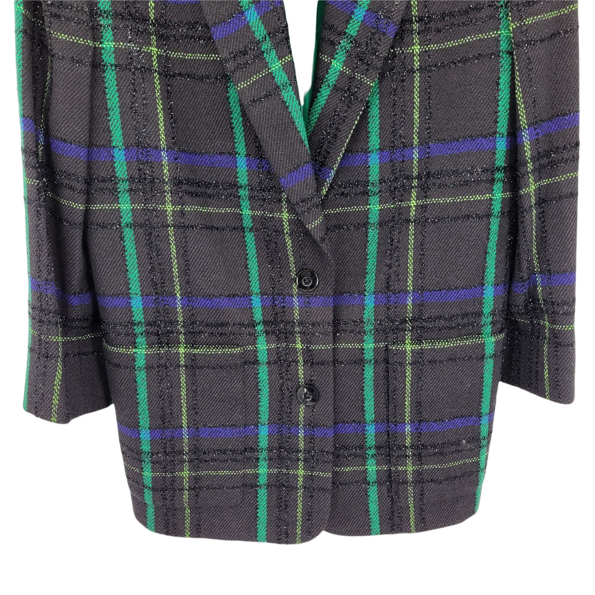 Ellen Tracy Vtg 90's Wool Plaid Boyfriend Blazer Sz 4 Blue Green Cluele Size S / US 4 / IT 40 - 7 Thumbnail