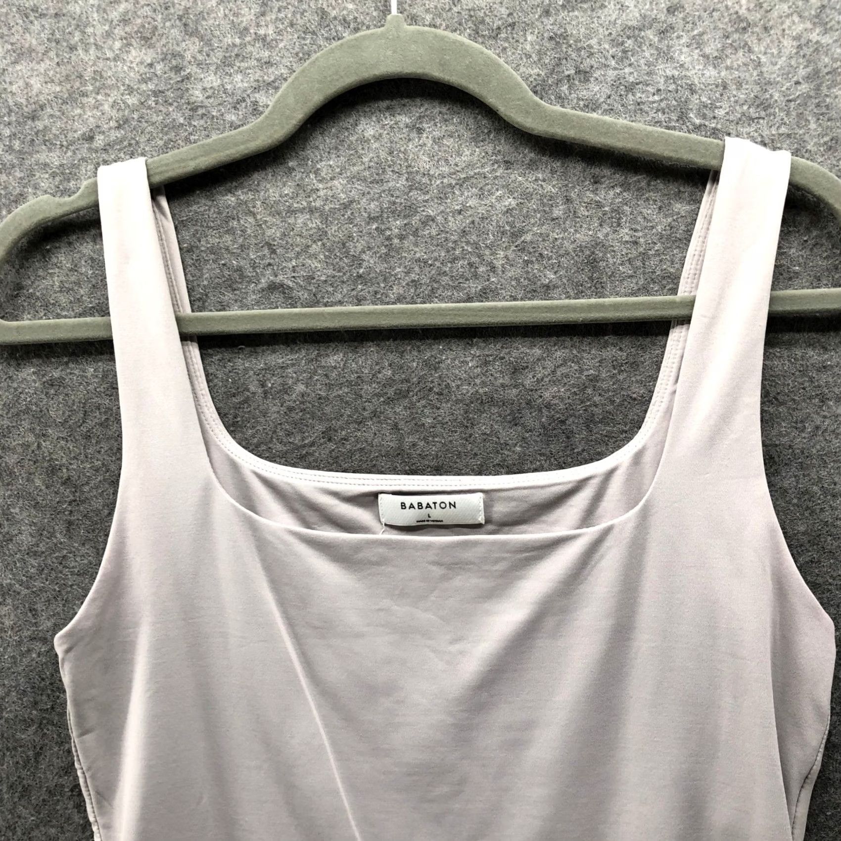 Vintage Babaton Bodysuit Womens L Gray Sleeveless Square Neck Shaping One Piece Contour Cotton? Nylon Spandex Size XL / US 12-14 / IT 48-50 - 3 Thumbnail