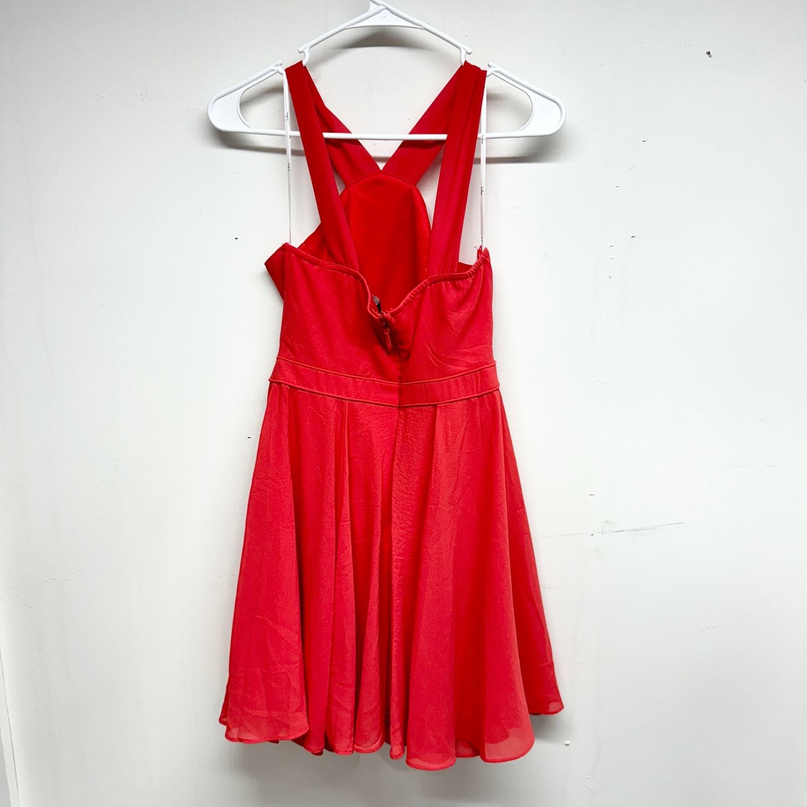 Other Lulus Flowy Forevermore Skater Mini Dress in Coral Red Small Size S / US 4 / IT 40 - 4 Thumbnail