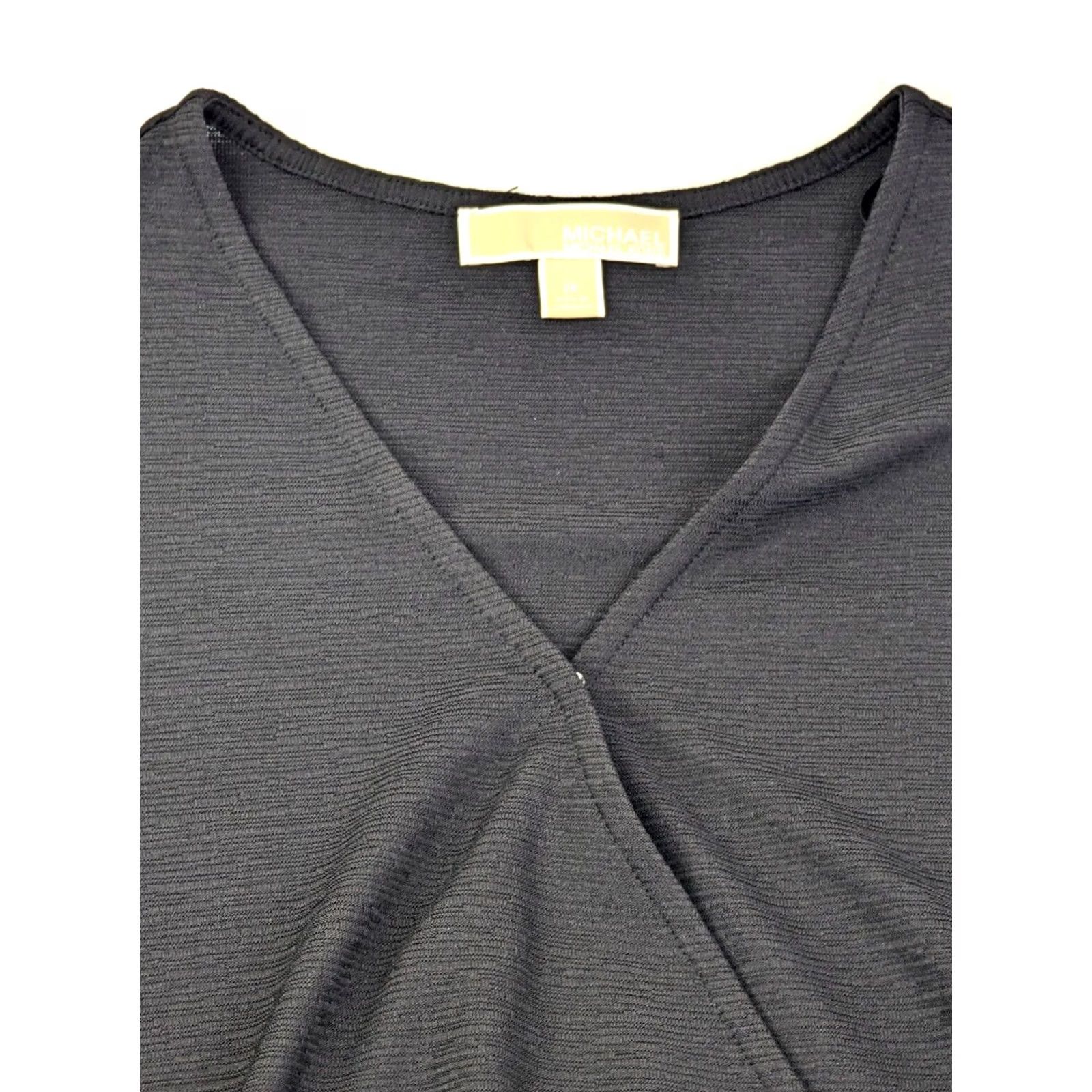 Michael Kors Michael Kors Shirt XL Black V-Neck 3/4 Sleeve Peplum Women Relaxed" Size XL / US 12-14 / IT 48-50 - 3 Thumbnail