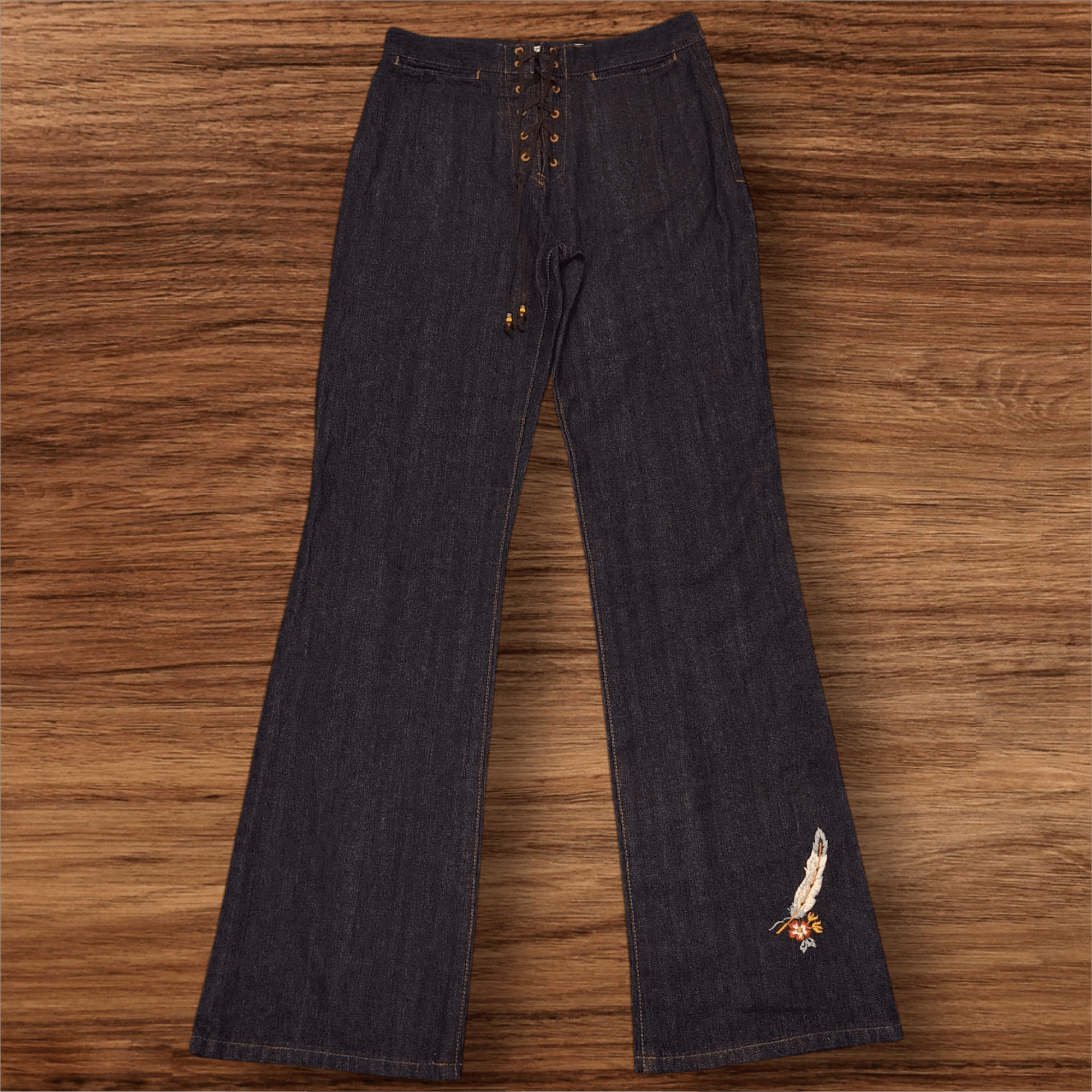 Rare💥Insane💥Japanese Vale Lace up Flare Jeans
