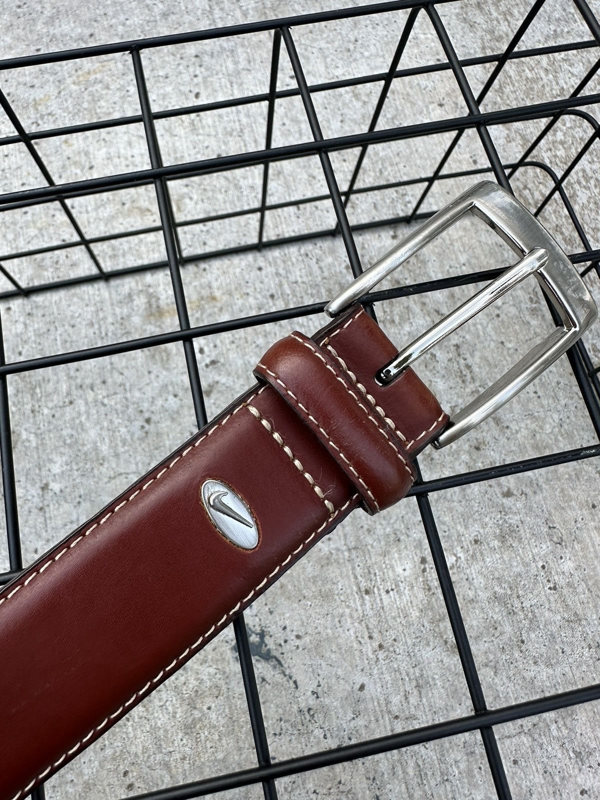 Nike Vintage Nike USA Leather Belt Y2k Size 38 - 2 Thumbnail