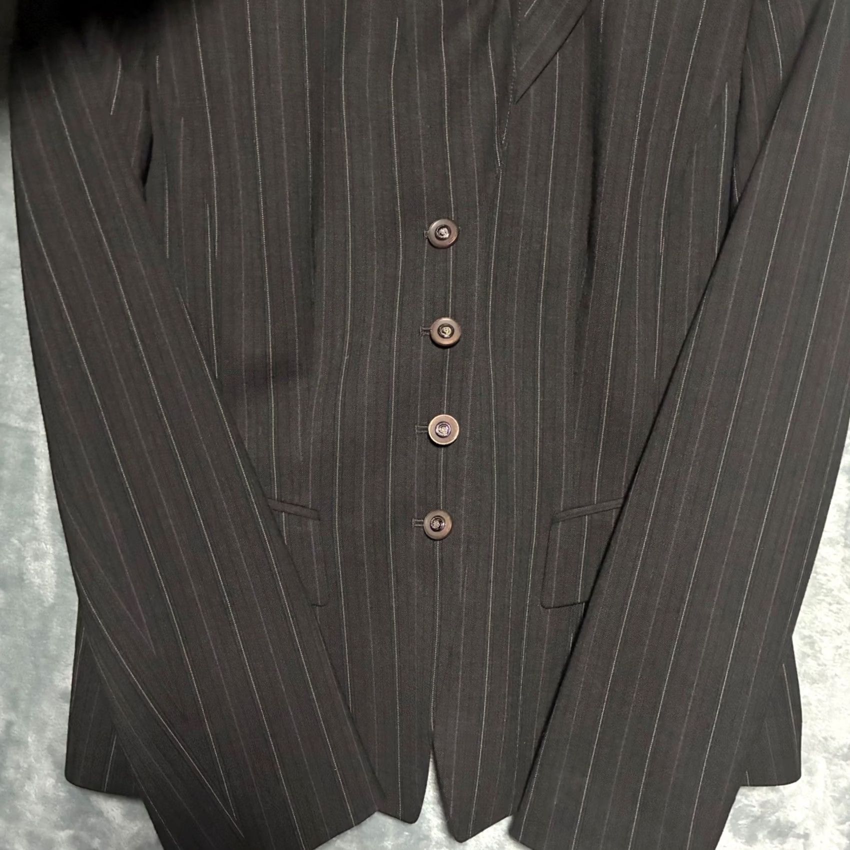 Vintage Tahari Wool Blend Pinstripe Blazer Charcoal Grey Women's 6 Size M / US 6-8 / IT 42-44 - 5 Thumbnail