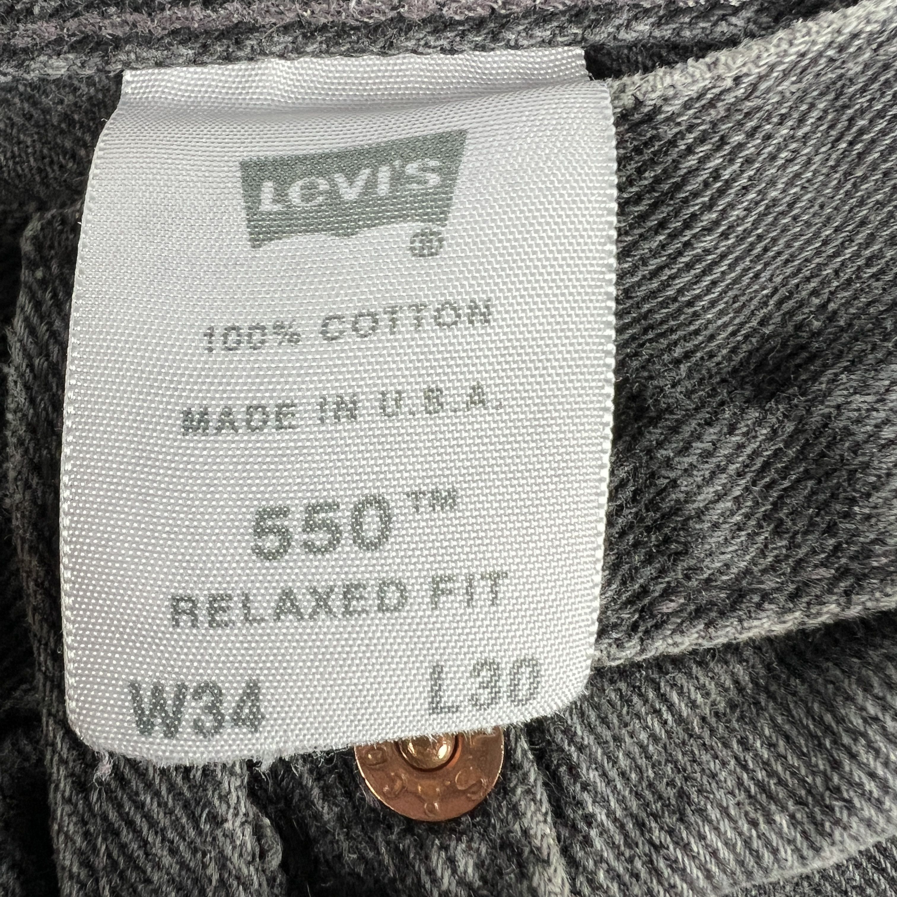 Levi's Y2K Levi's Jeans 550 Relaxed Black Faded Cotton Denim USA Size US 34 / EU 50 - 11 Thumbnail
