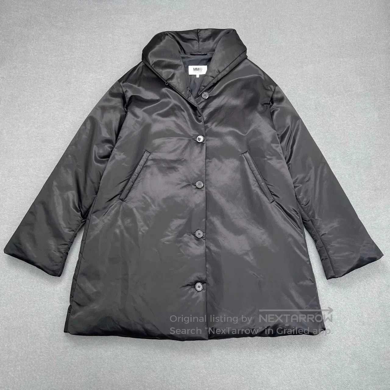 MM6 Maison Margiela MM6 Black Shiny Long Down Coat. Size S / US 4 / IT 40 - 1 Thumbnail