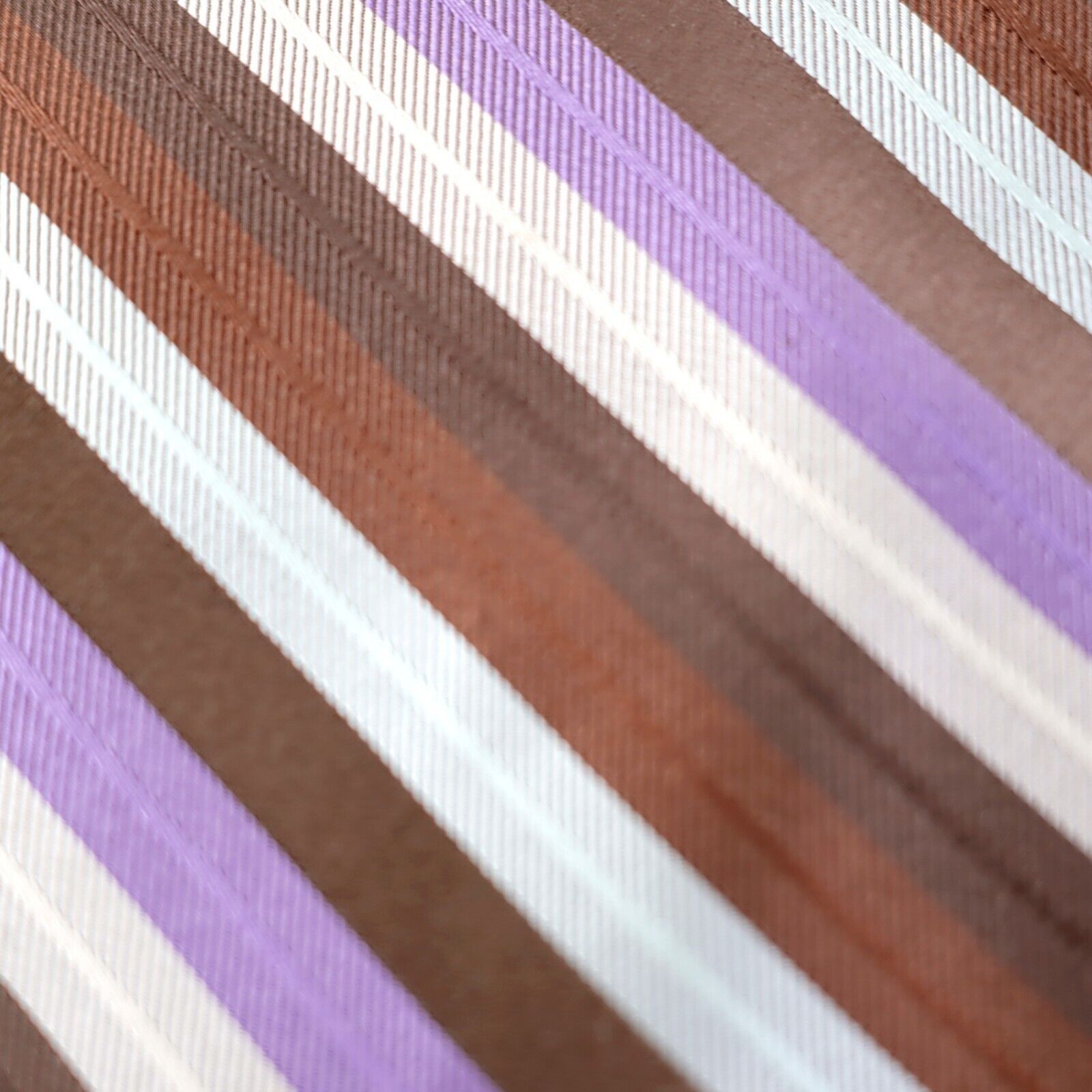 Calvin Klein Calvin Klein Brown Tan Purple Silver Striped Woven Wide Silk Size ONE SIZE - 2 Thumbnail