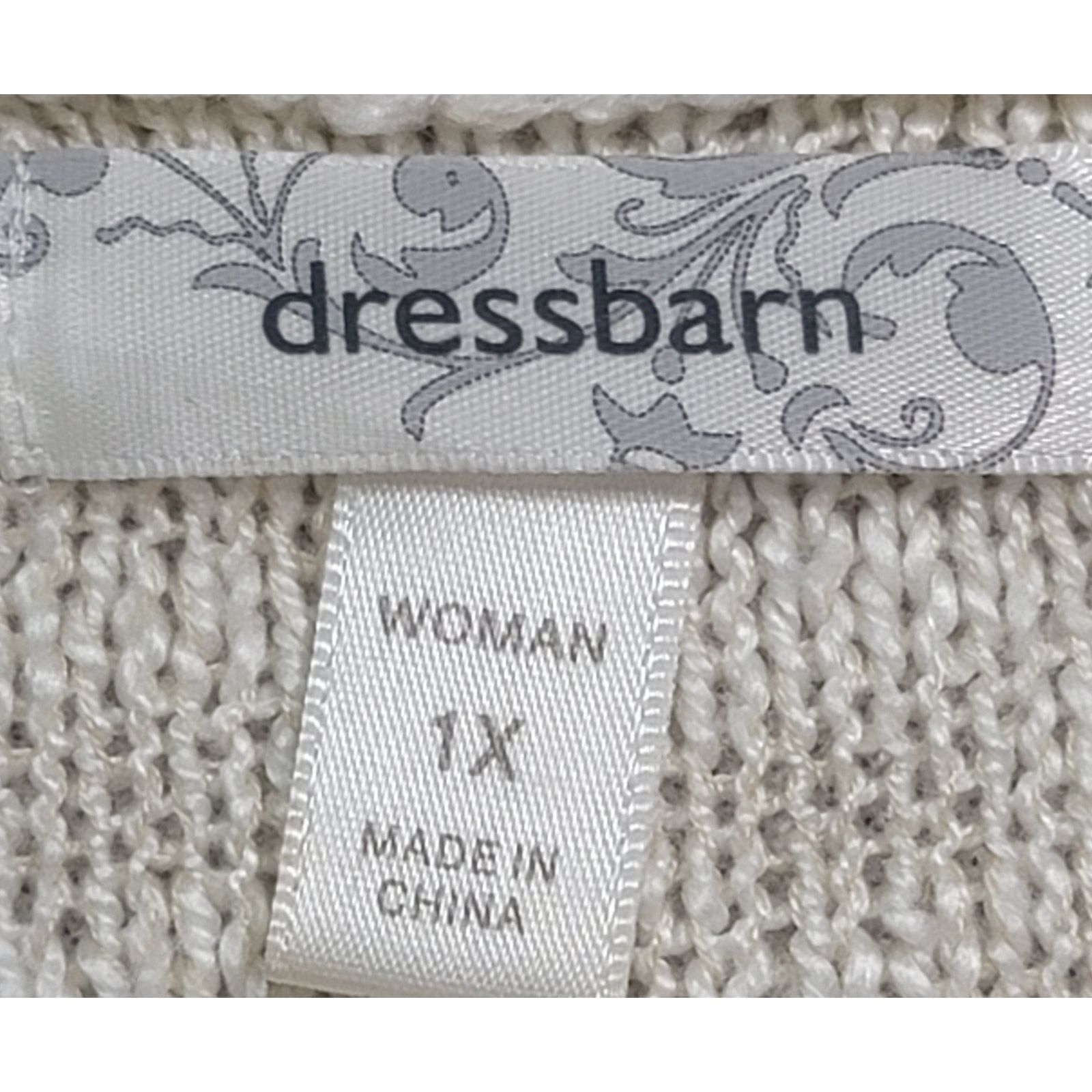 Other Dressbarn Cream Loose Knit Layered Lace Hem Top 1X Plus Size XL / US 12-14 / IT 48-50 - 5 Thumbnail