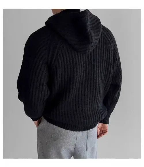 Japanese Brand Knit Thick Sweater Vintage L Hooded Jacket Coat Size US L / EU 52-54 / 3 - 7 Thumbnail