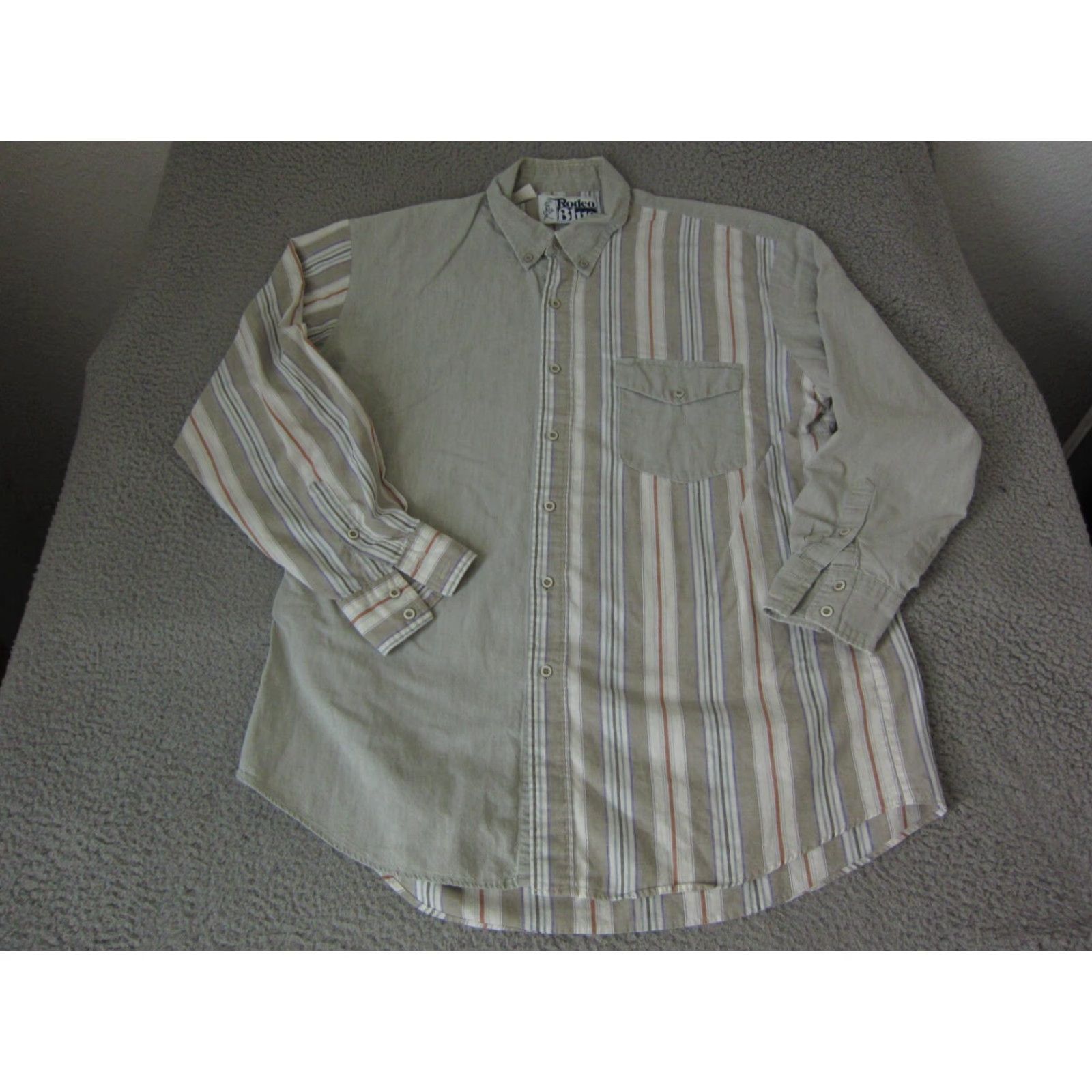 Roper VINTAGE Roper Shirt Mens XL Western Striped Brown Canvas Cotton Long Sleeve Button-Up 90s / 00s Casual Chic Size US XL / EU 56 / 4 - 2 Thumbnail