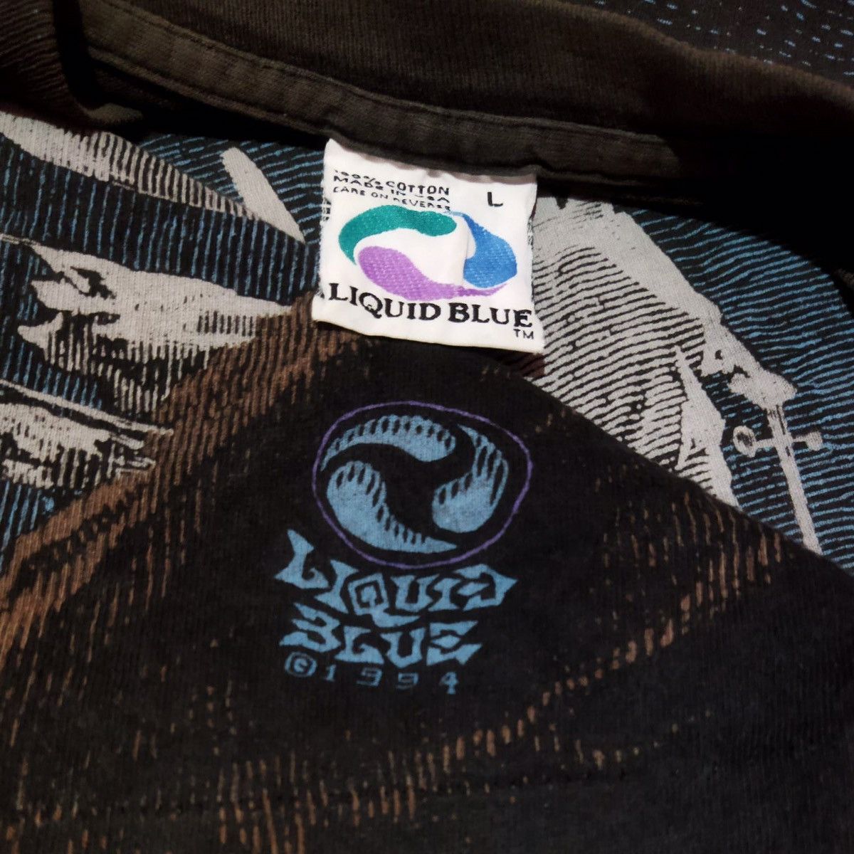 Liquid Blue × Vintage Vintage 90s Liquid Blue All Over Print Tee Size US L / EU 52-54 / 3 - 2 Thumbnail
