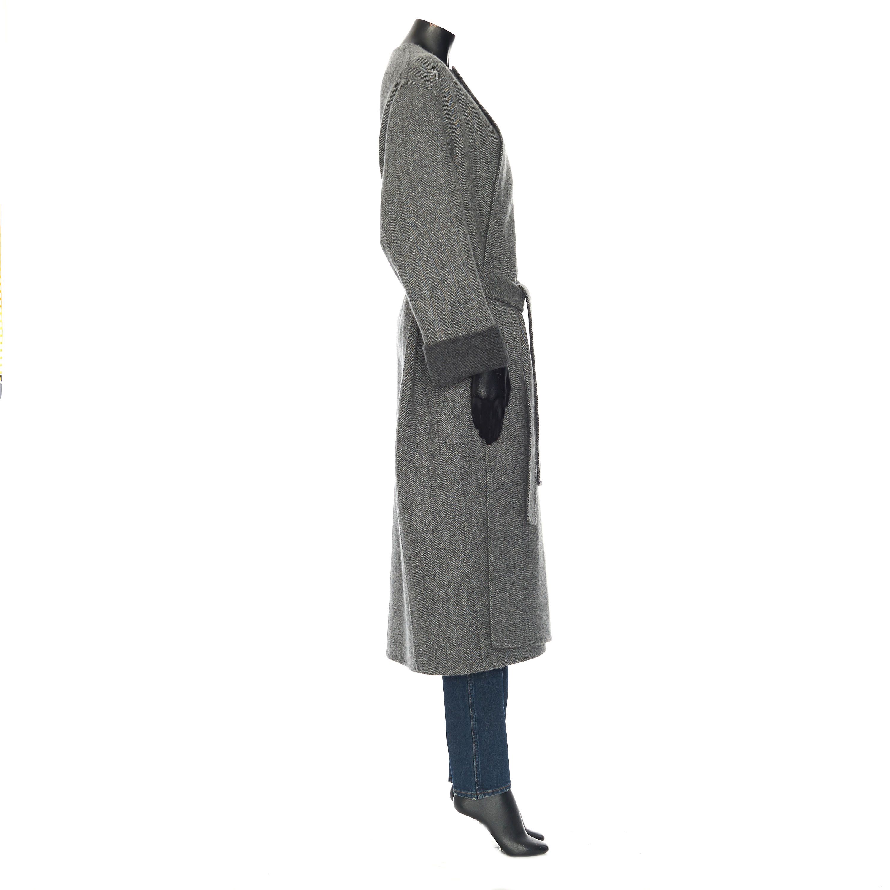Celine Pure Collar Coat In Gray Double Face Cashmere Size S / US 4 / IT 40 - 8 Thumbnail