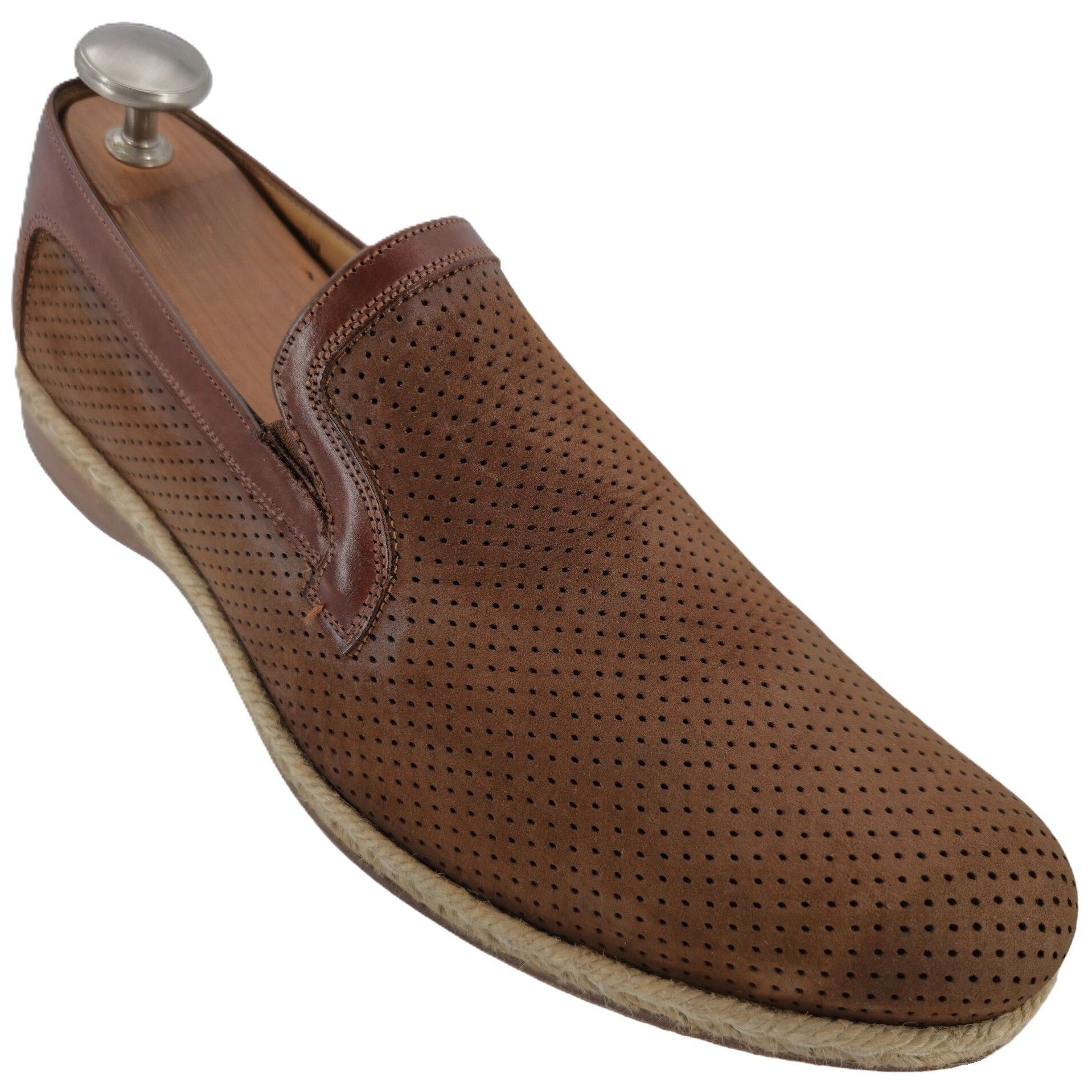 Mezlan Mezlan Spain Brown Perforated Leather Slip-on Loafer Men 9.5 Size US 9.5 / EU 42-43 - 1 Thumbnail