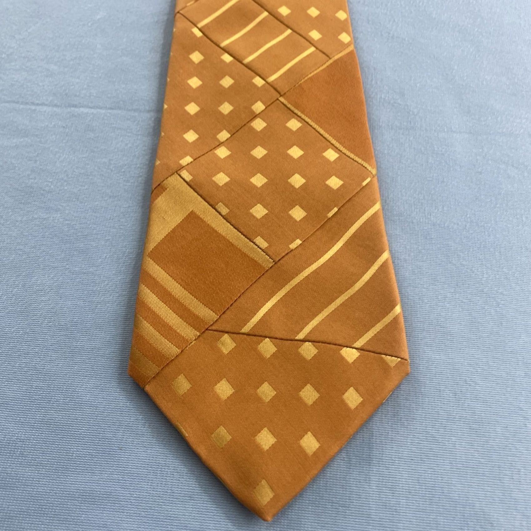 Robert Talbott VINTAGE Robert Talbott Tie Patchwork Men One Size Yellow Modern Mobster Western Retro Best of Class Nordstrom Size ONE SIZE - 3 Thumbnail