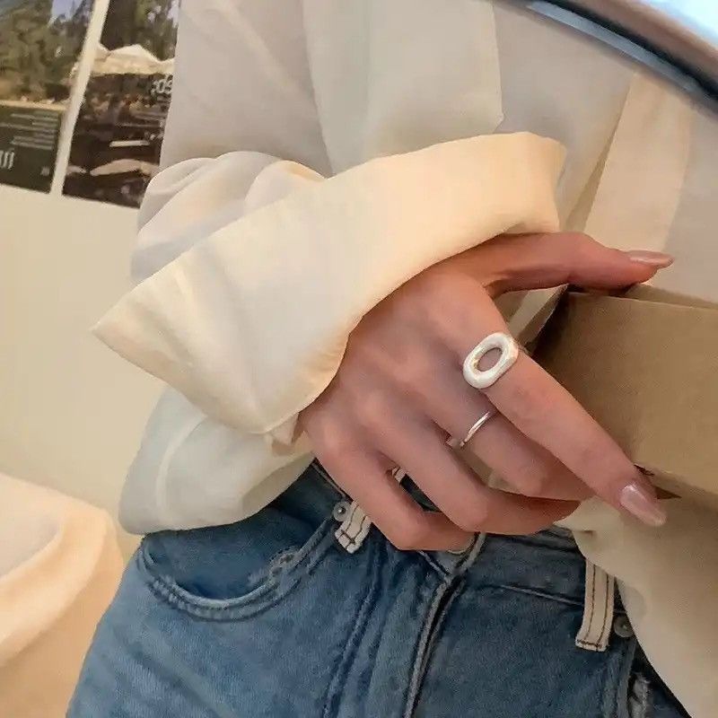 Jewelry × Sterling Silver × Vintage 925 Sterling Silver Simple Hollow Rings Size ONE SIZE - 5 Thumbnail